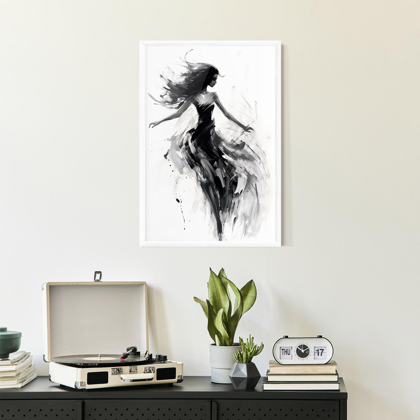 Gerahmte Poster Black Ink Woman mockup 2