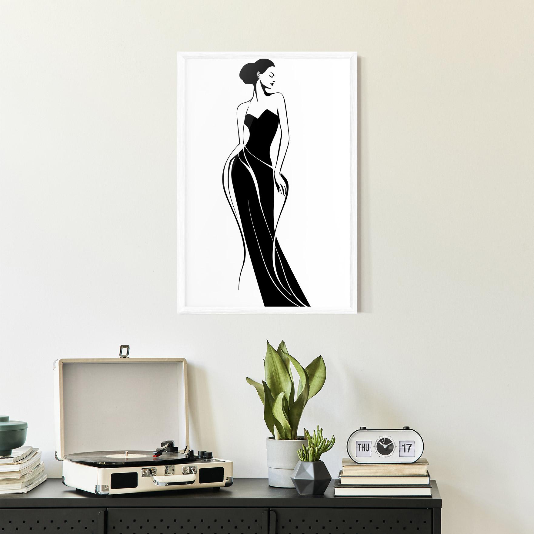 Gerahmte Poster Woman Shape Line mockup 2