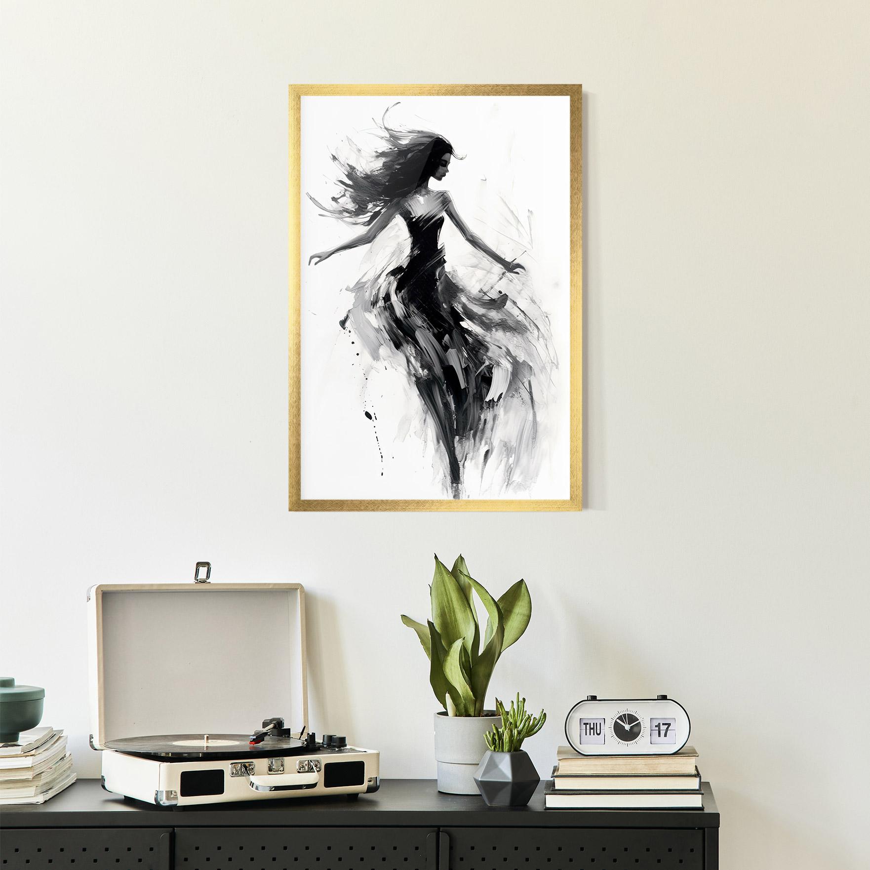 Gerahmte Poster Black Ink Woman mockup 2