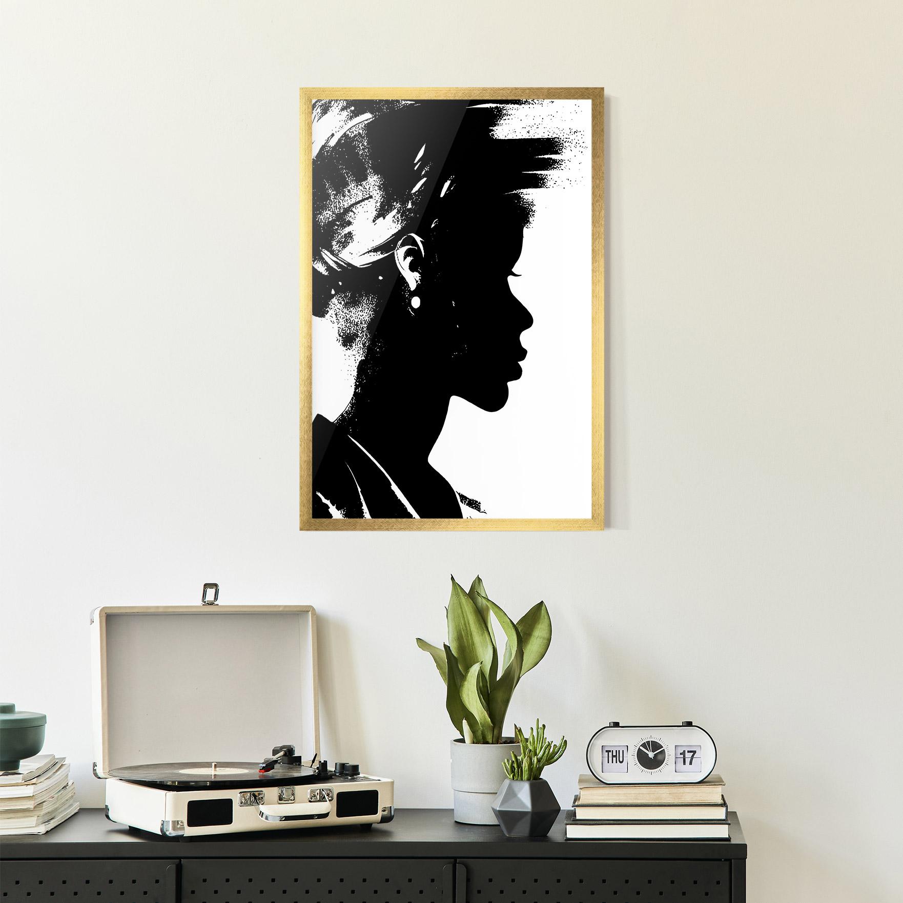 Gerahmte Poster Black Silhouette mockup 2