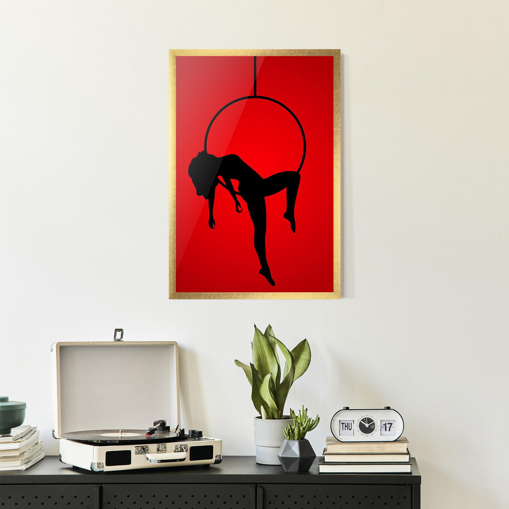 Gerahmte Poster Dancer Shilouette mockup 2