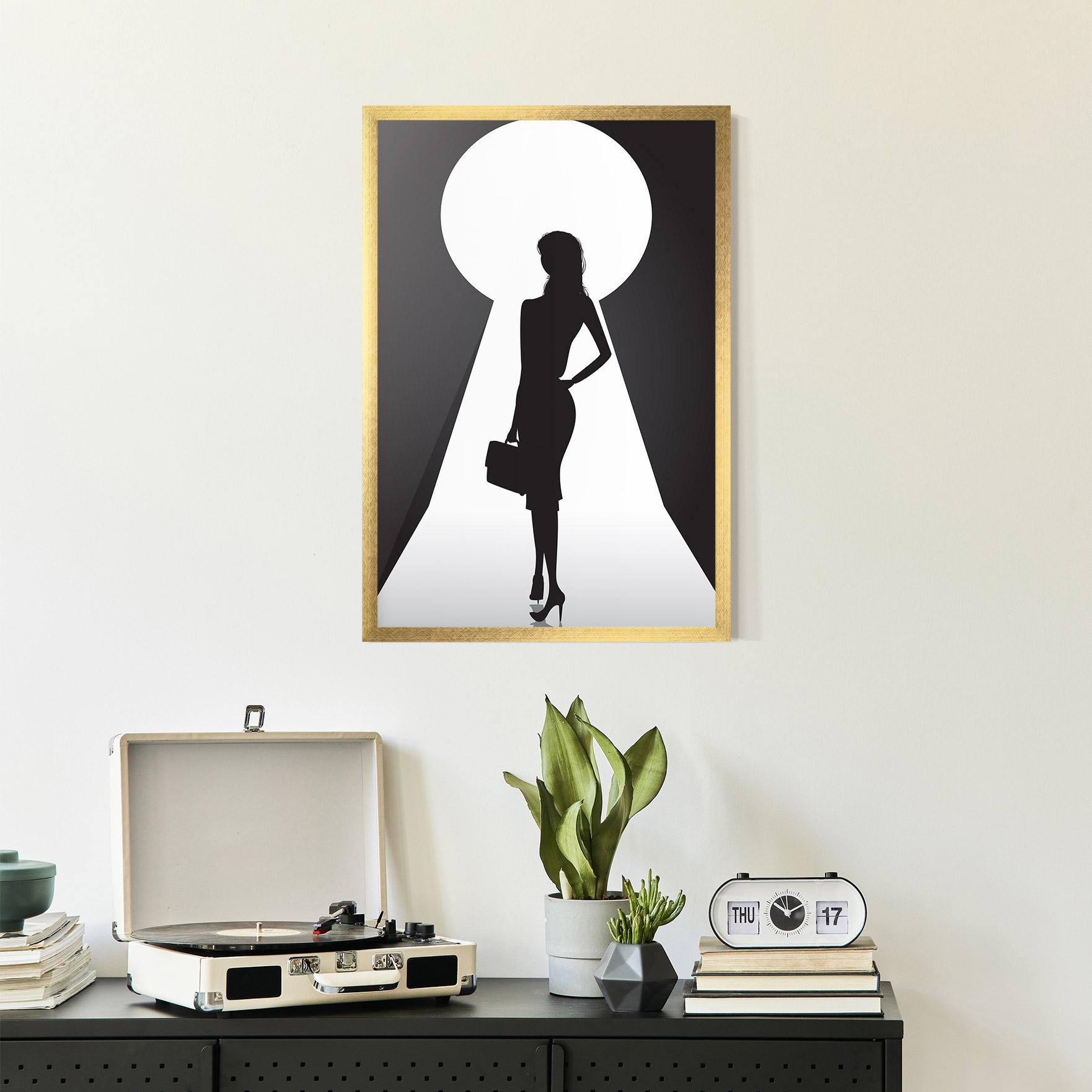 Gerahmte Poster Girl Door mockup 2