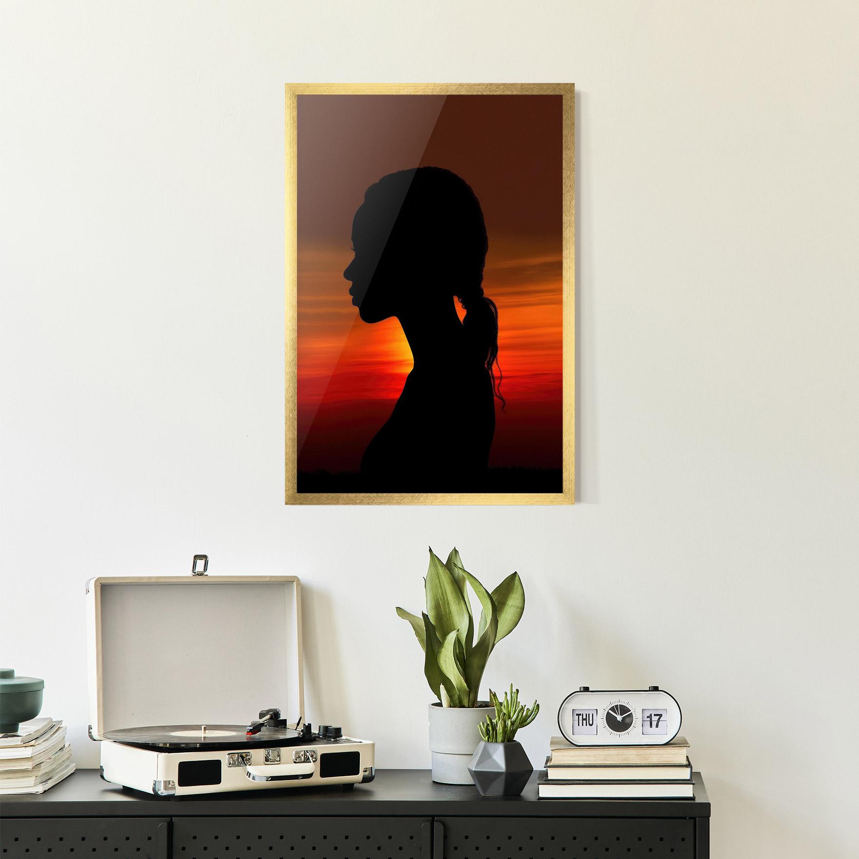 Gerahmte Poster Profile Against Sunset mockup 2