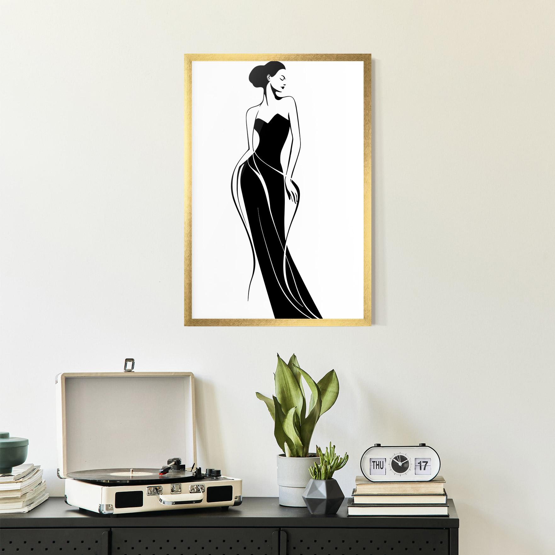 Gerahmte Poster Woman Shape Line mockup 2