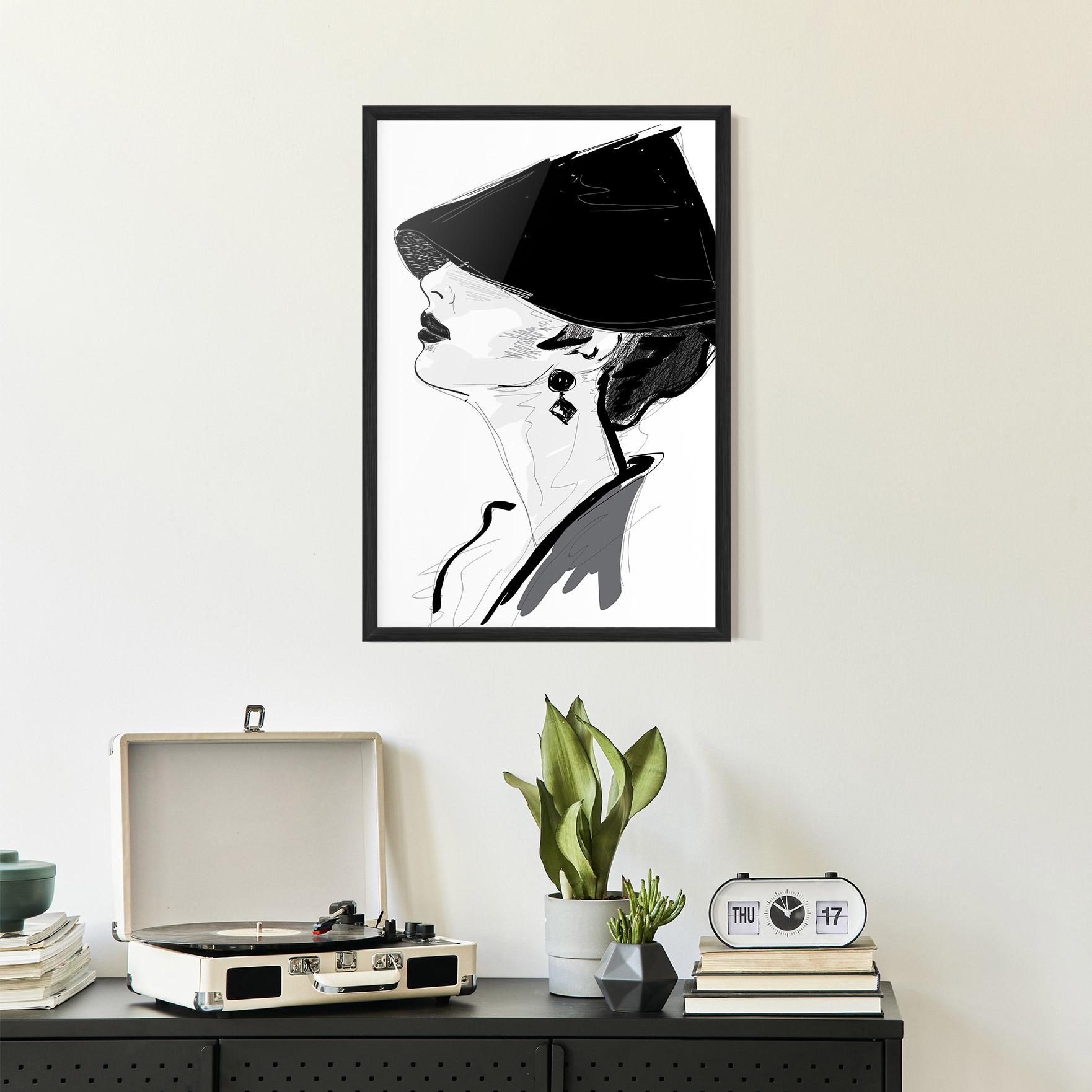 Gerahmte Poster Asian Shilouette mockup 2