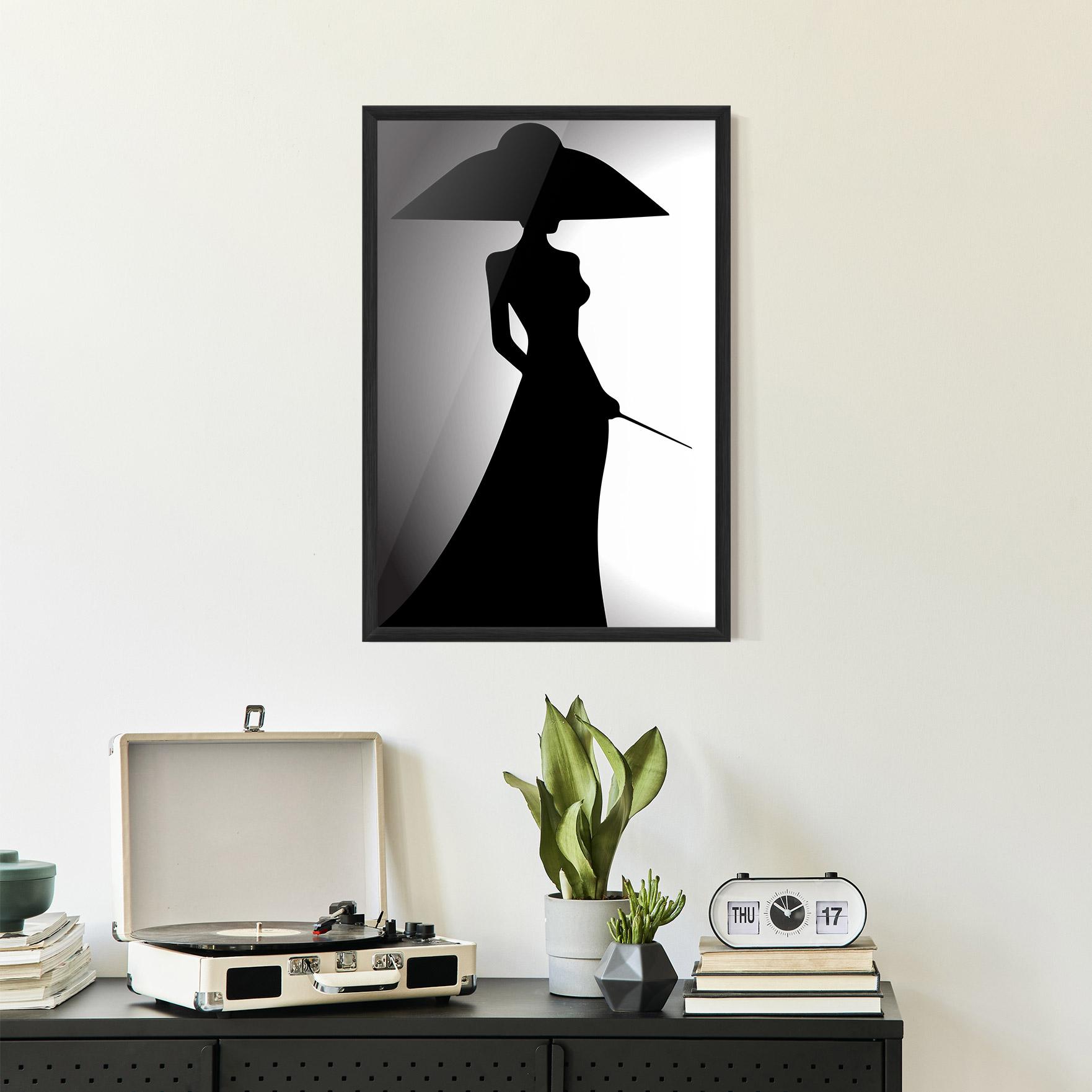 Gerahmte Poster Big Hat Lady mockup 2