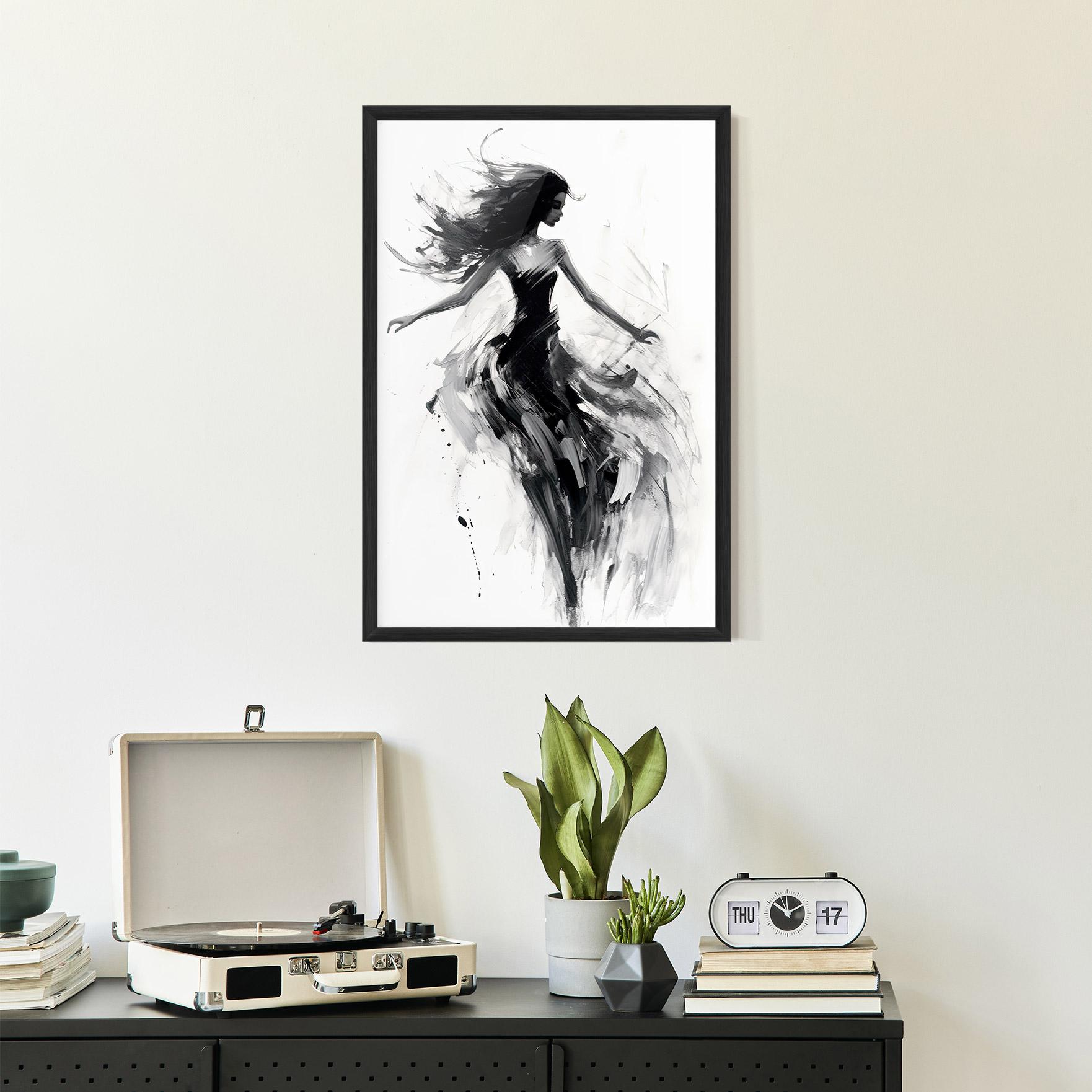 Gerahmte Poster Black Ink Woman mockup 2