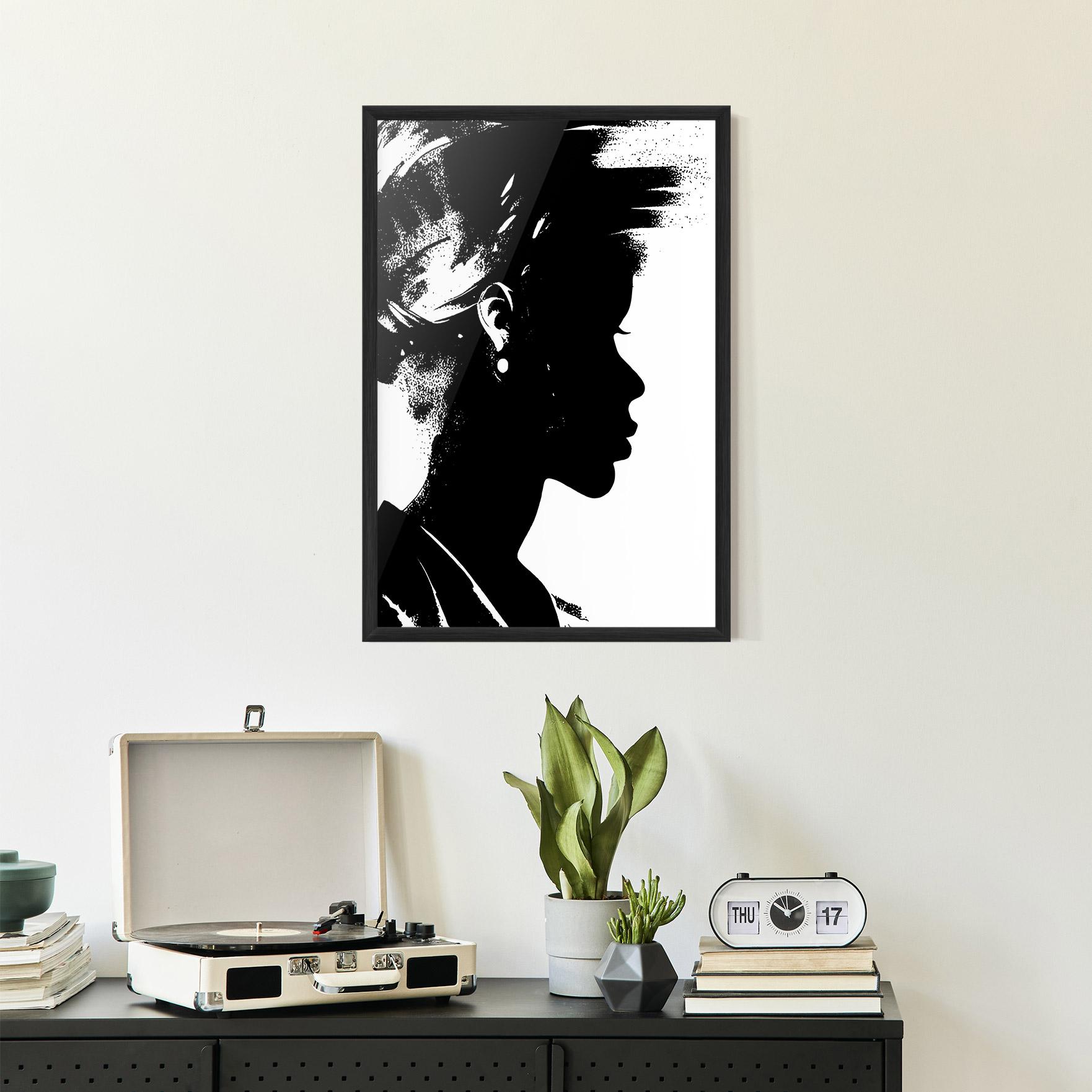 Gerahmte Poster Black Silhouette mockup 2