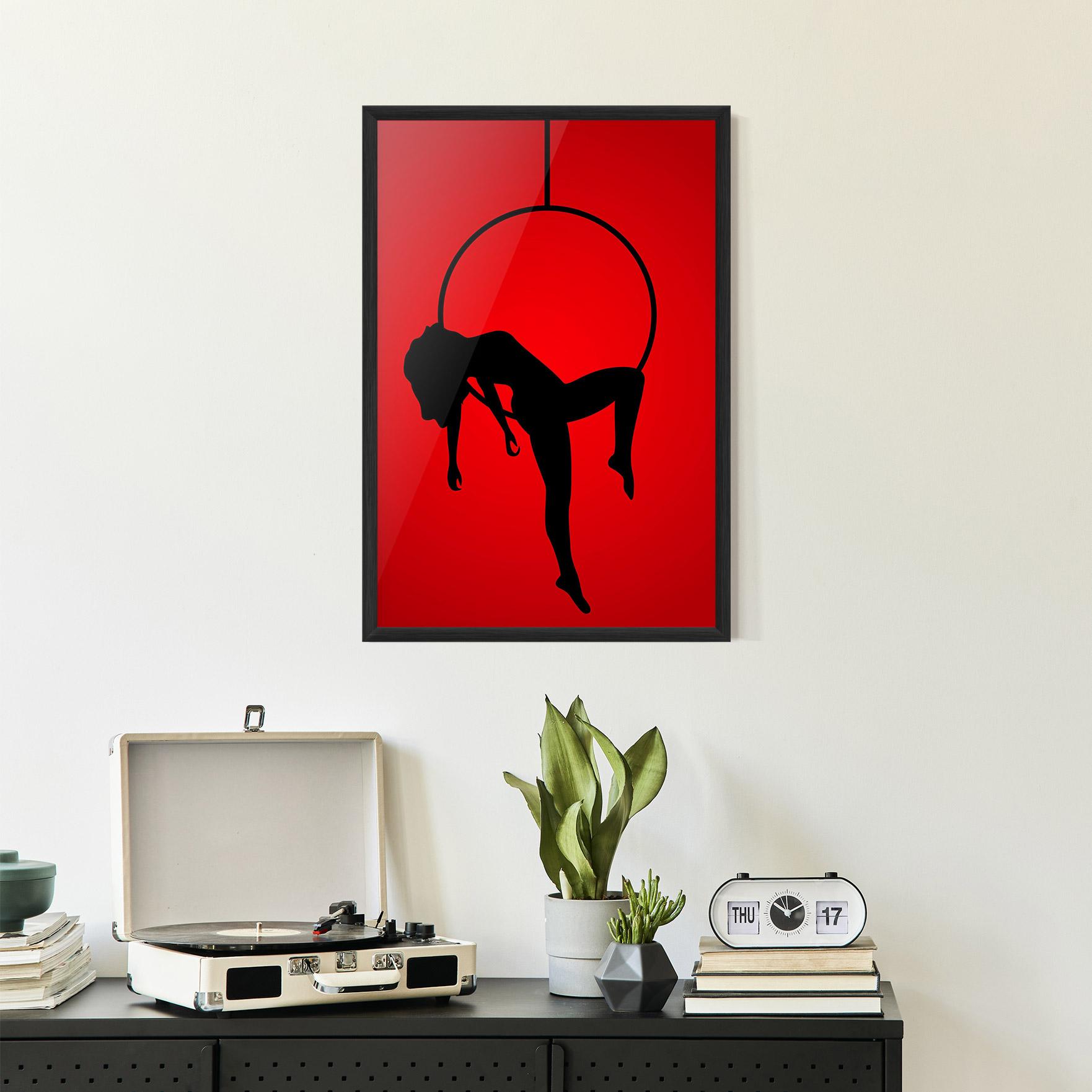 Gerahmte Poster Dancer Shilouette mockup 2