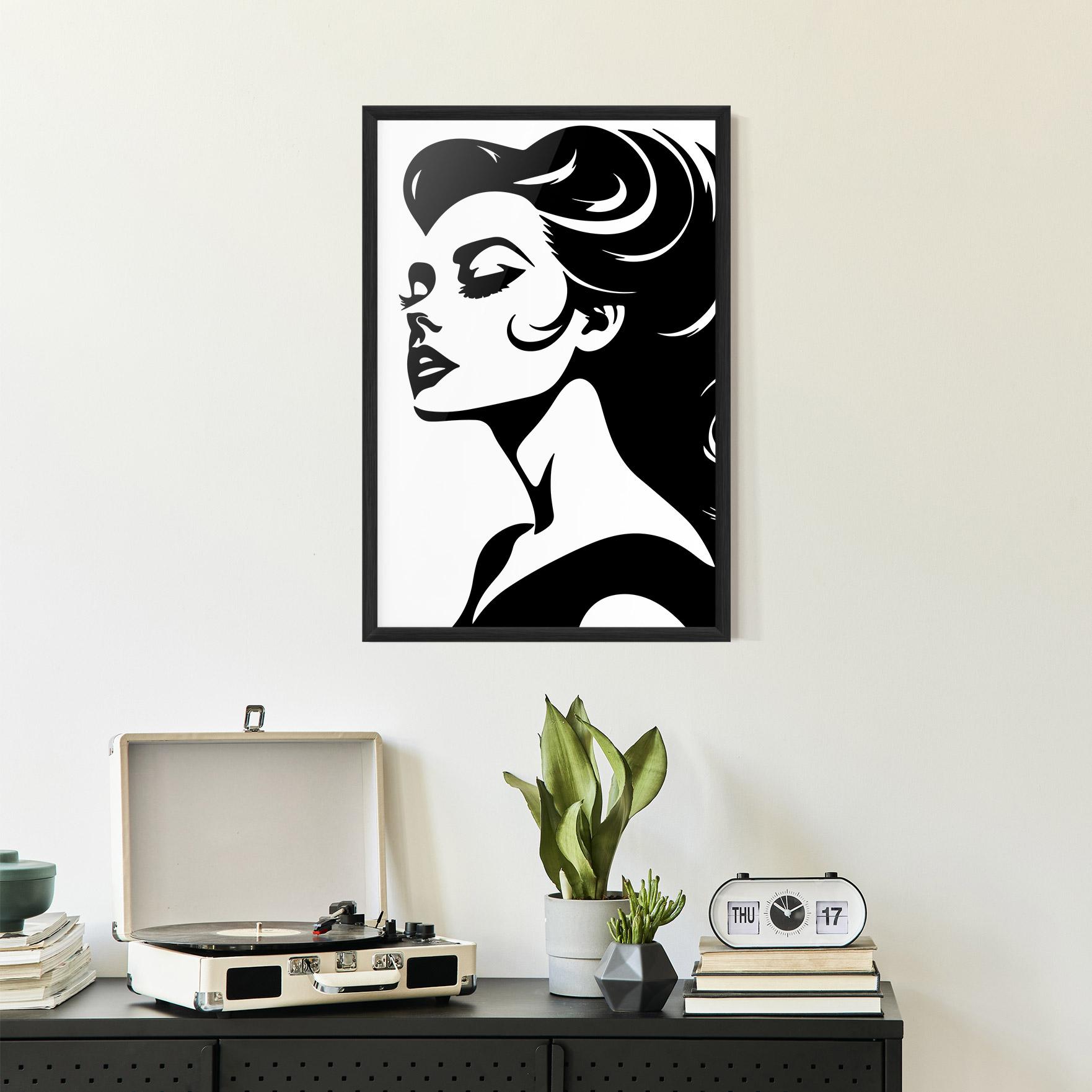 Gerahmte Poster Eyeliner Shilouette mockup 2