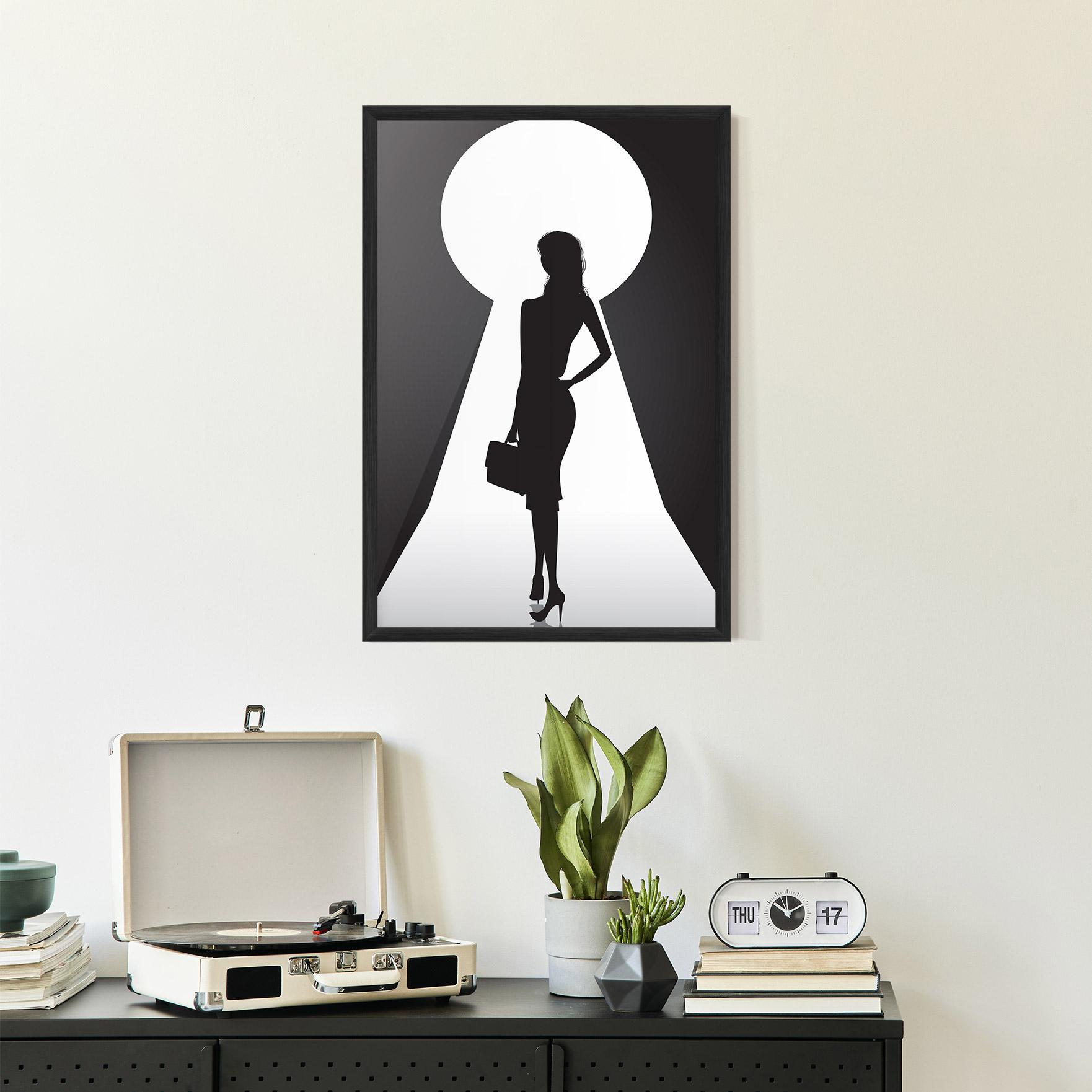 Gerahmte Poster Girl Door mockup 2