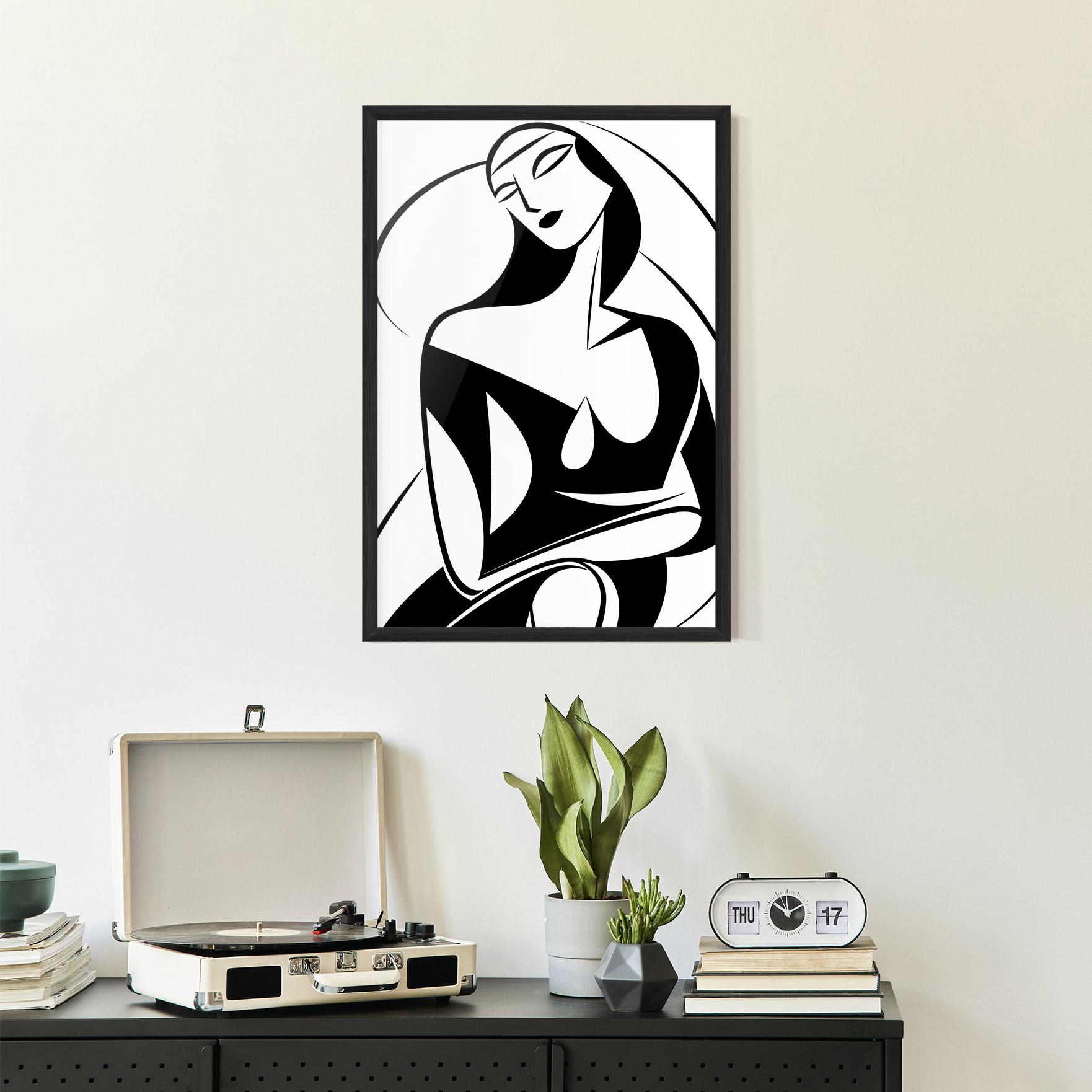 Gerahmte Poster Pretty Woman Shilouette mockup 2