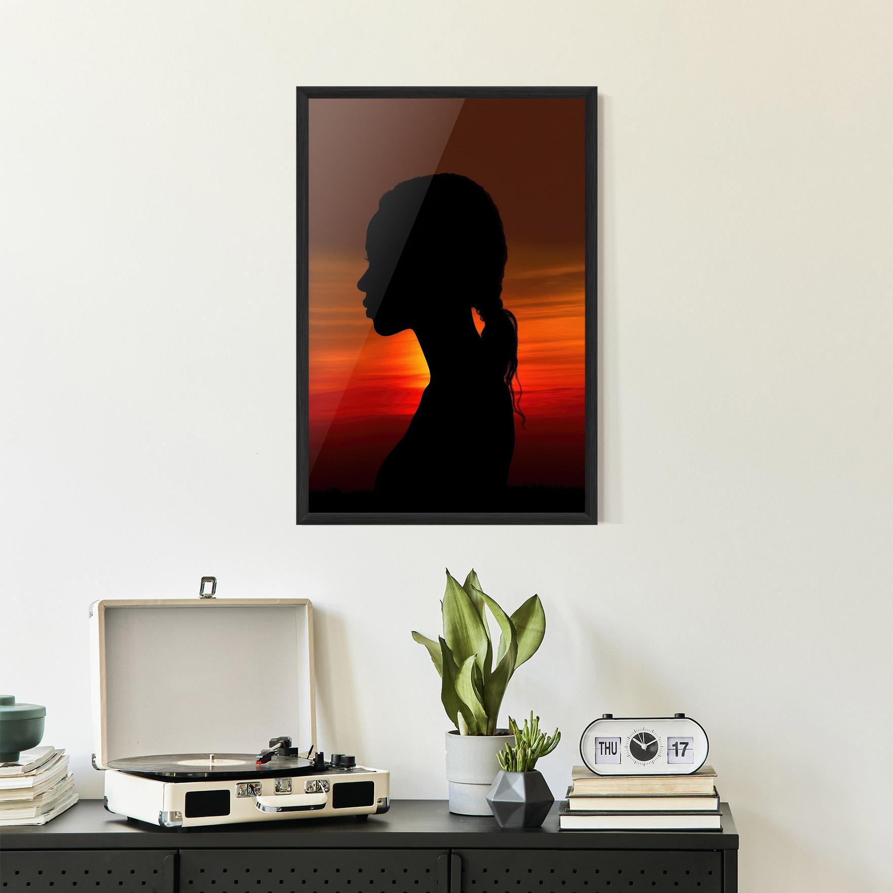 Gerahmte Poster Profile Against Sunset mockup 2