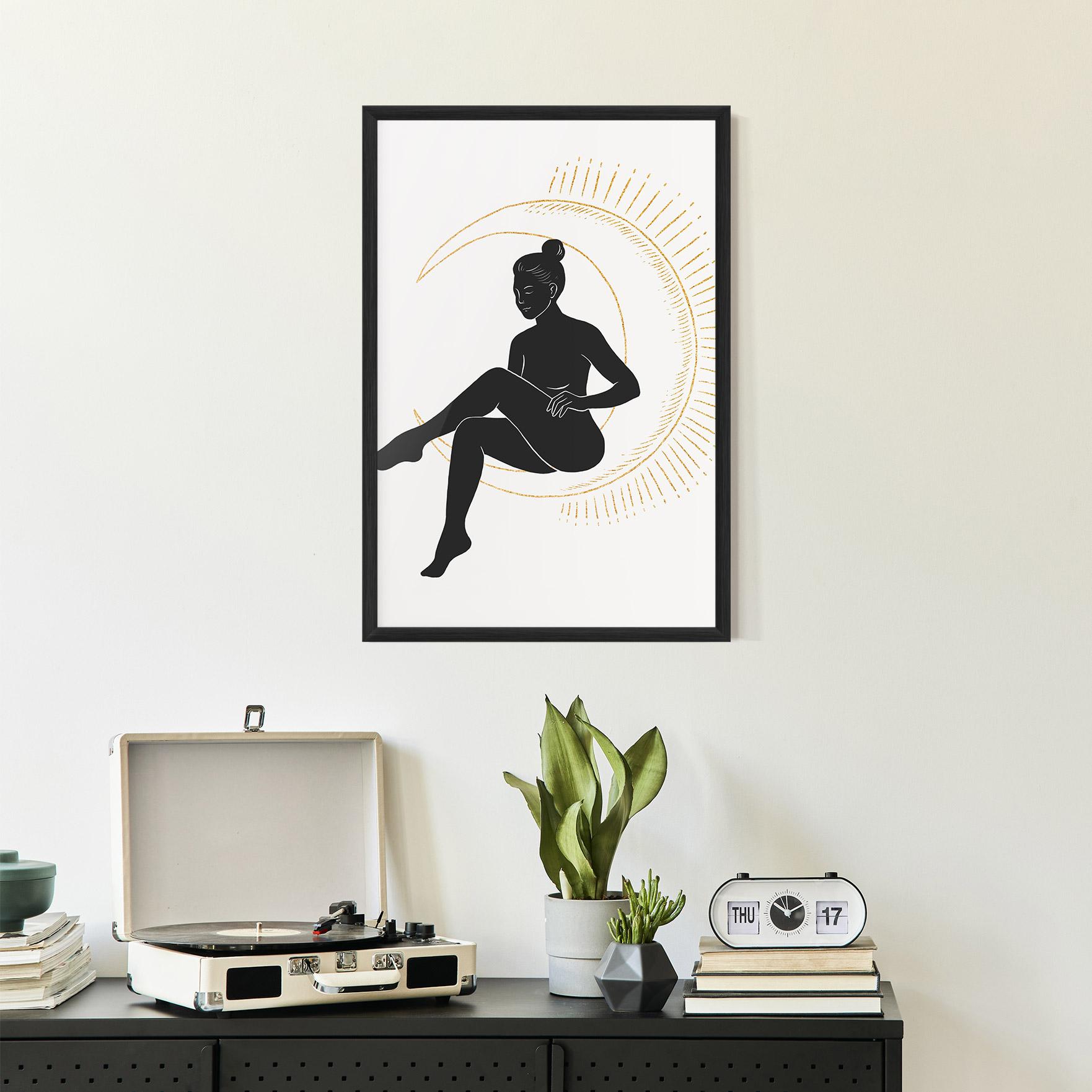 Gerahmte Poster Sitting On The Moon mockup 2