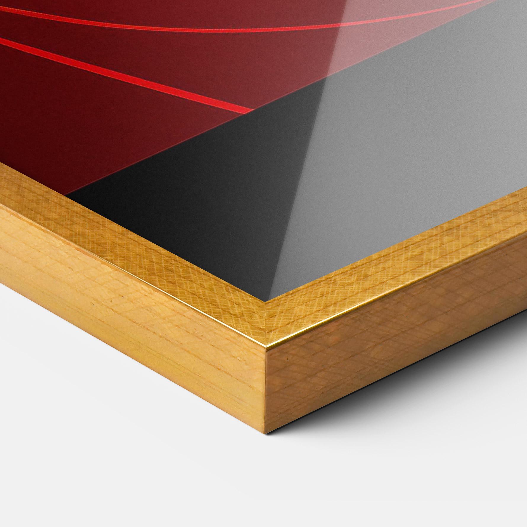 Gerahmte Poster Red Background Girl mockup 3