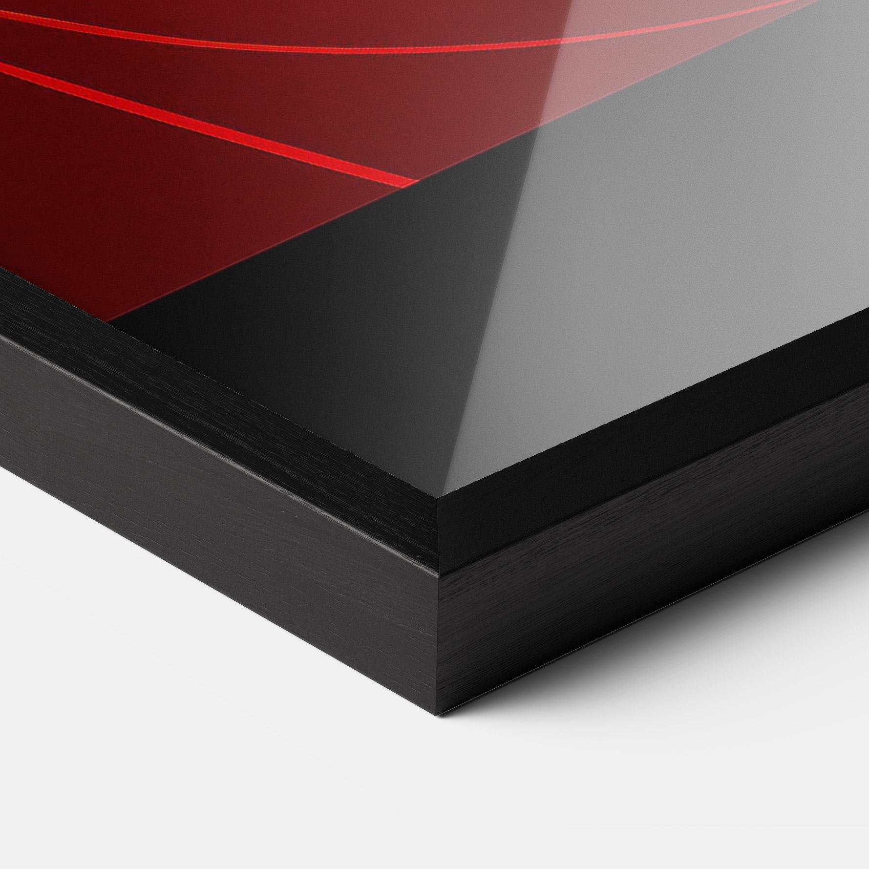 Gerahmte Poster Red Background Girl mockup 3