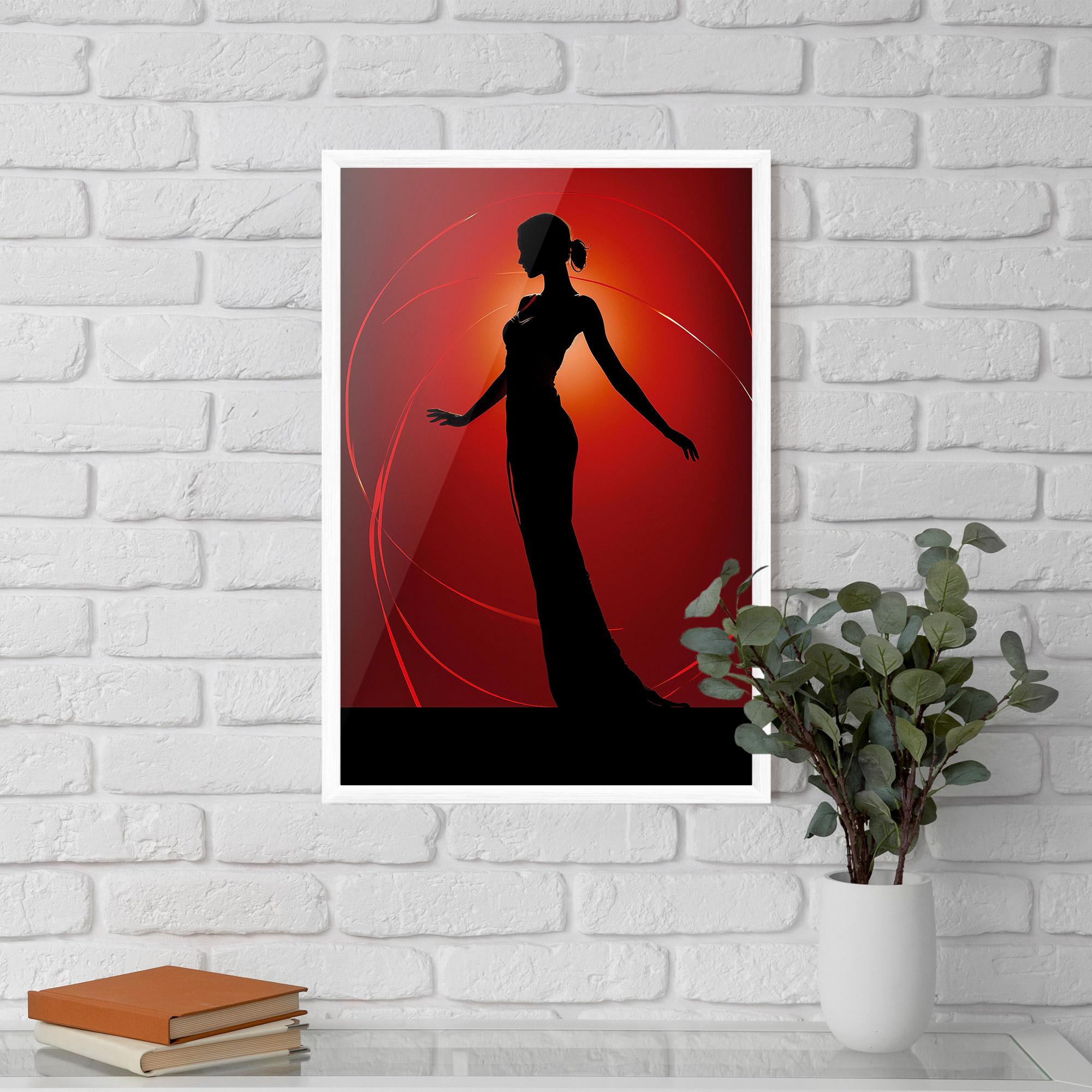 Gerahmte Poster Red Background Girl mockup 5