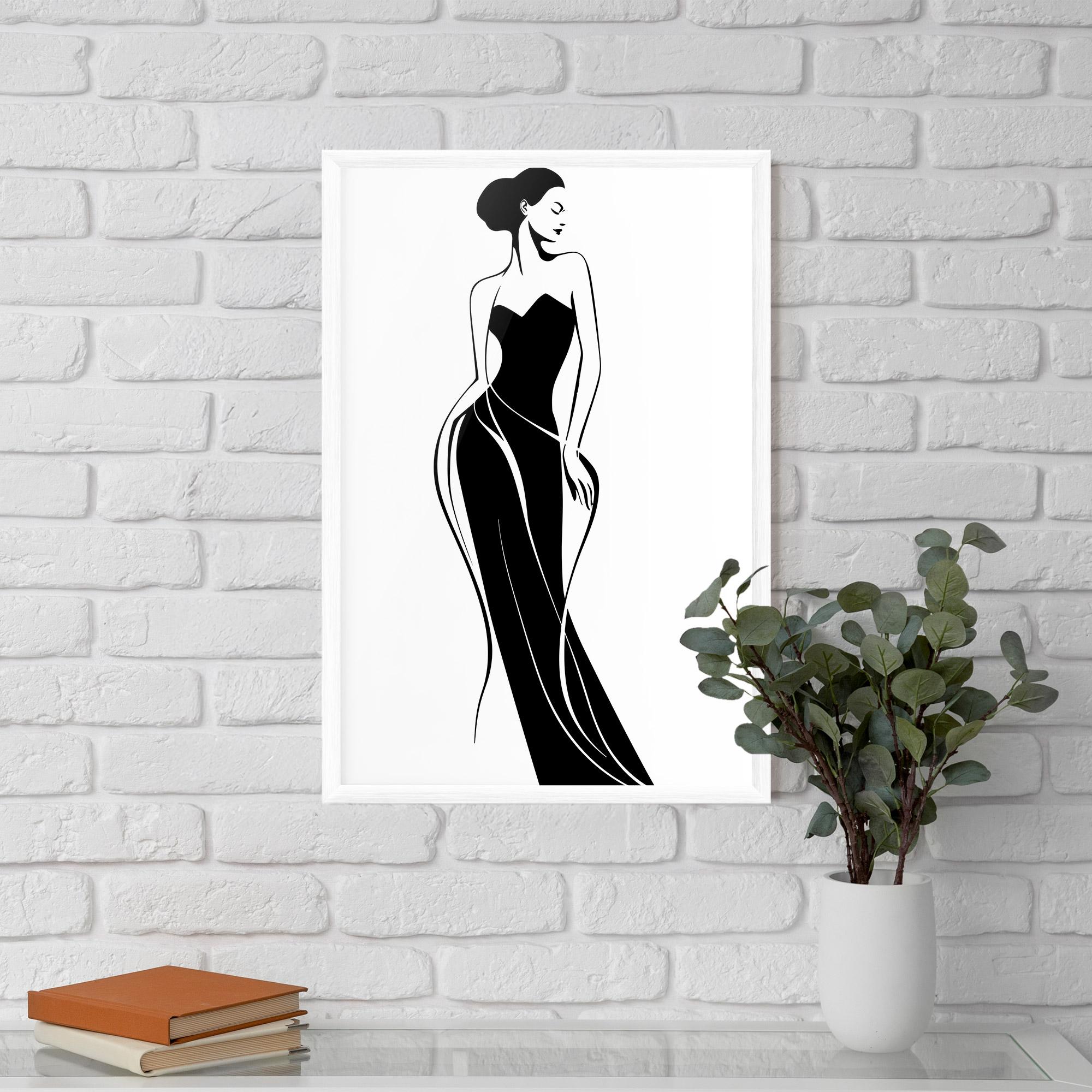 Gerahmte Poster Woman Shape Line mockup 5