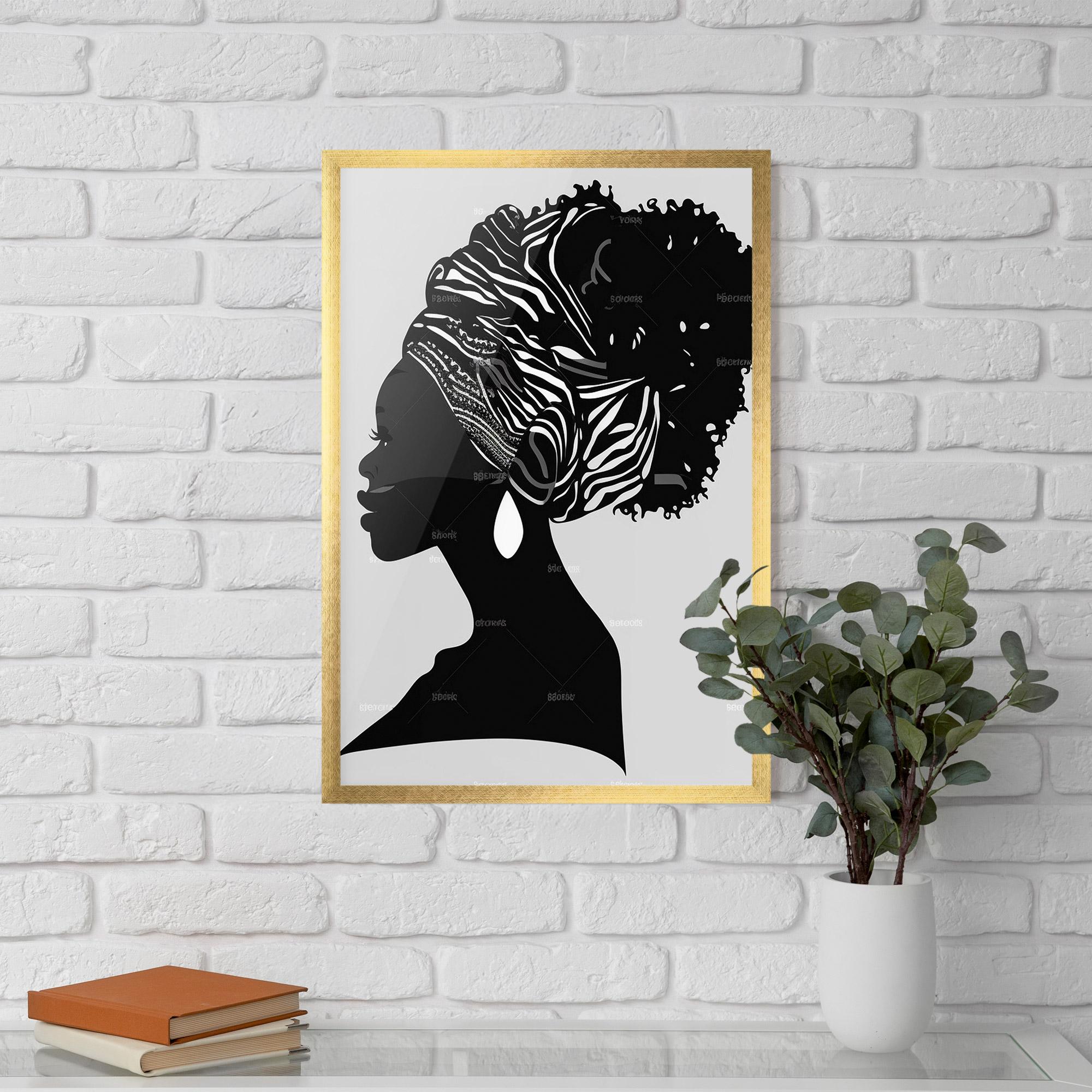 Gerahmte Poster Black Woman Silhouette mockup 5
