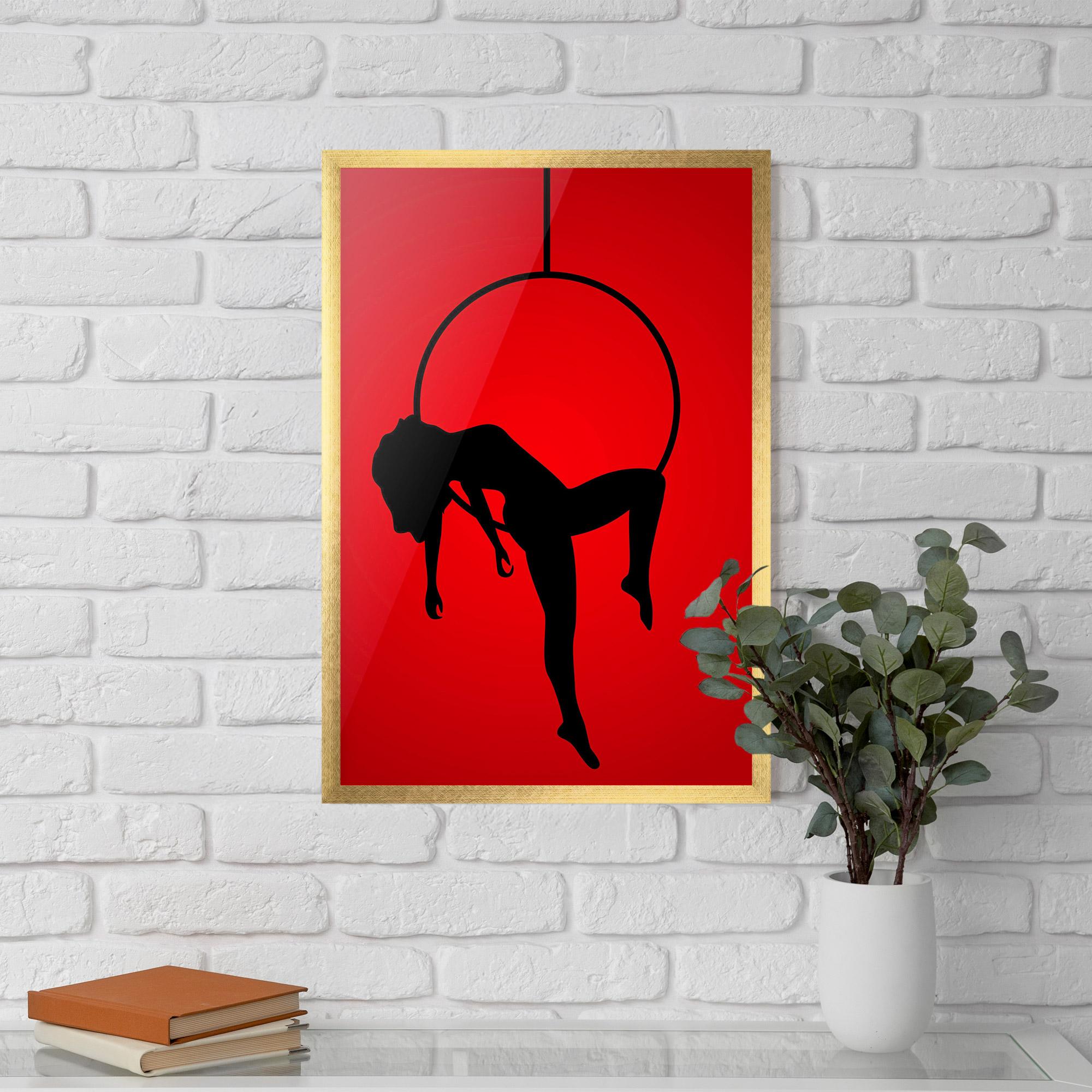 Gerahmte Poster Dancer Shilouette mockup 5