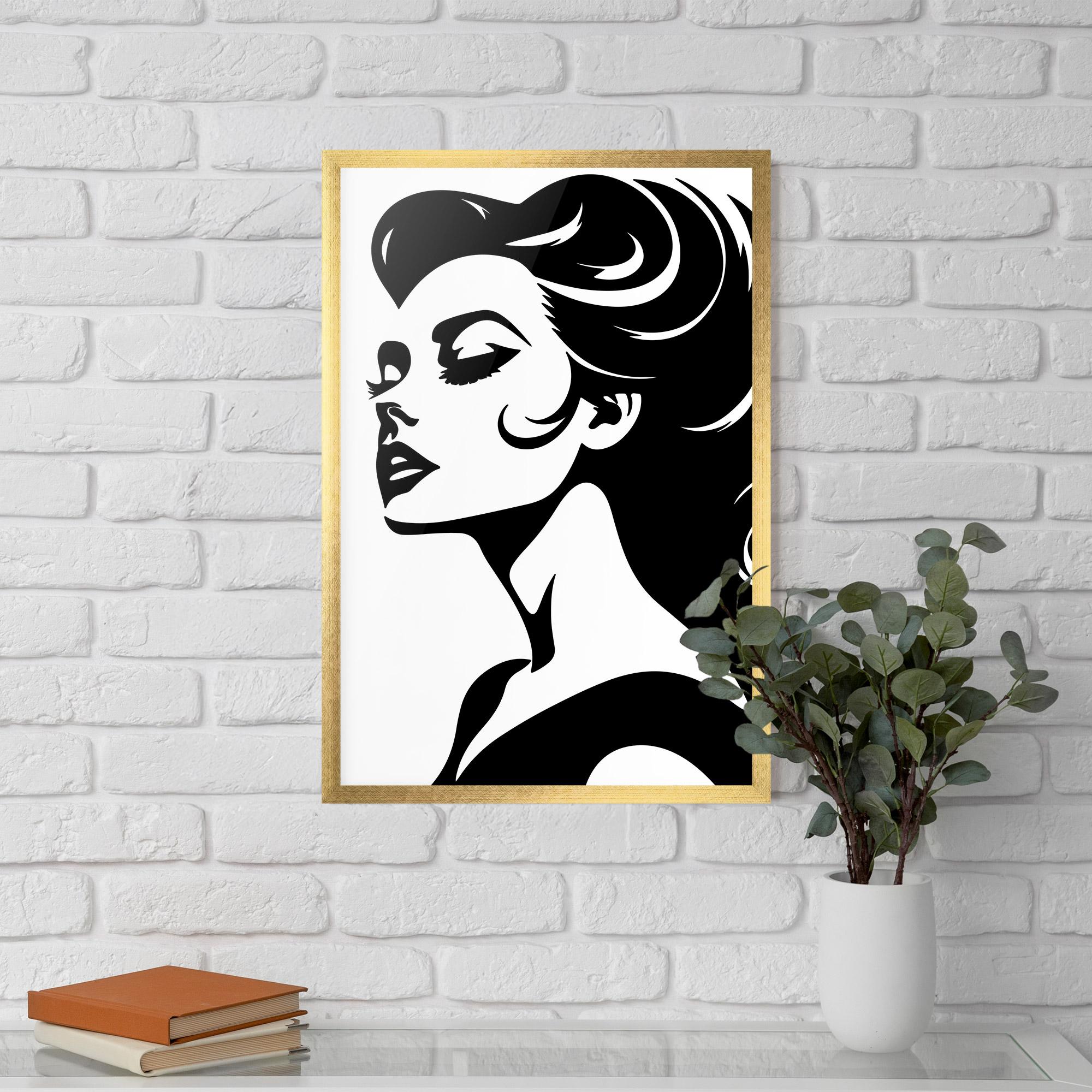 Gerahmte Poster Eyeliner Shilouette mockup 5