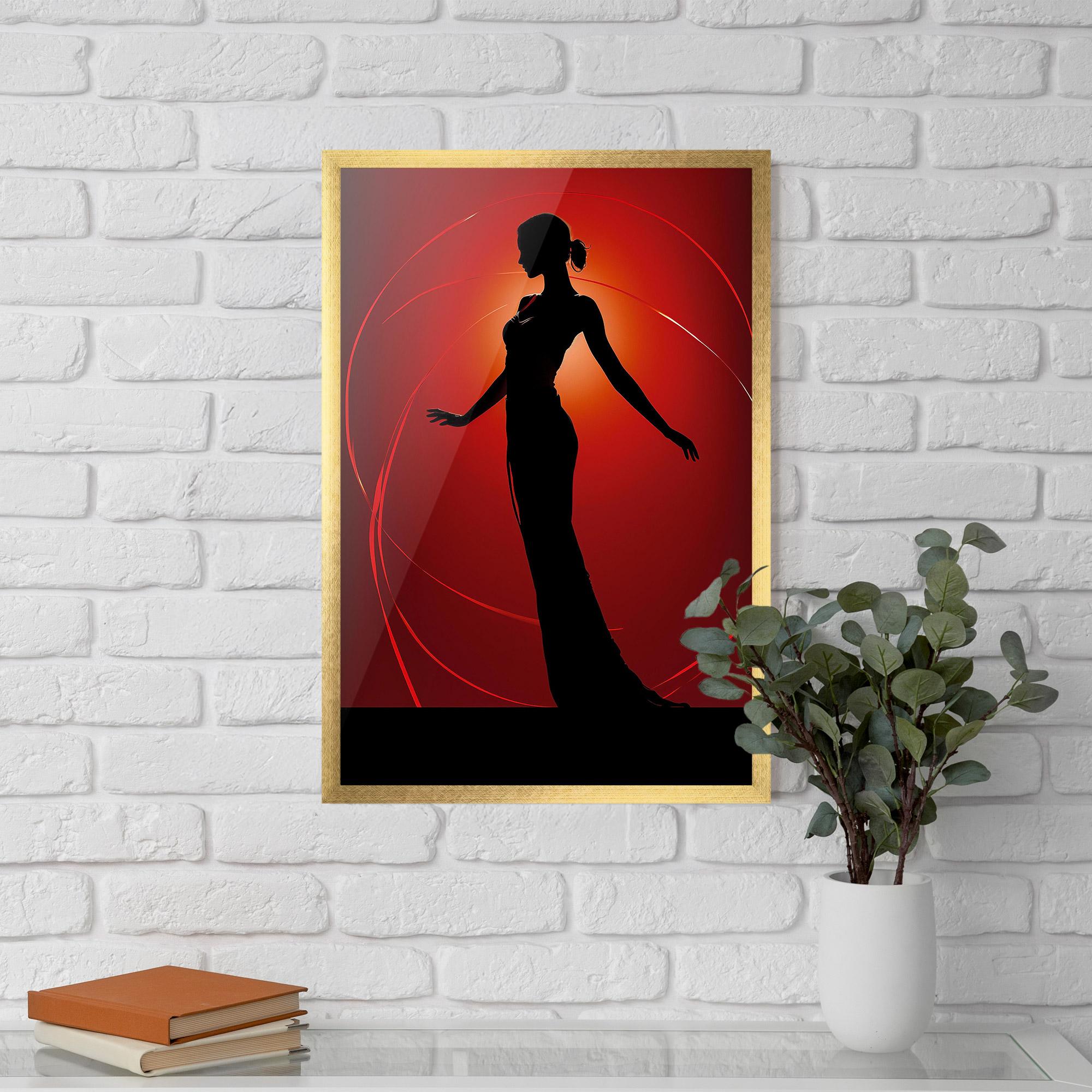 Gerahmte Poster Red Background Girl mockup 5