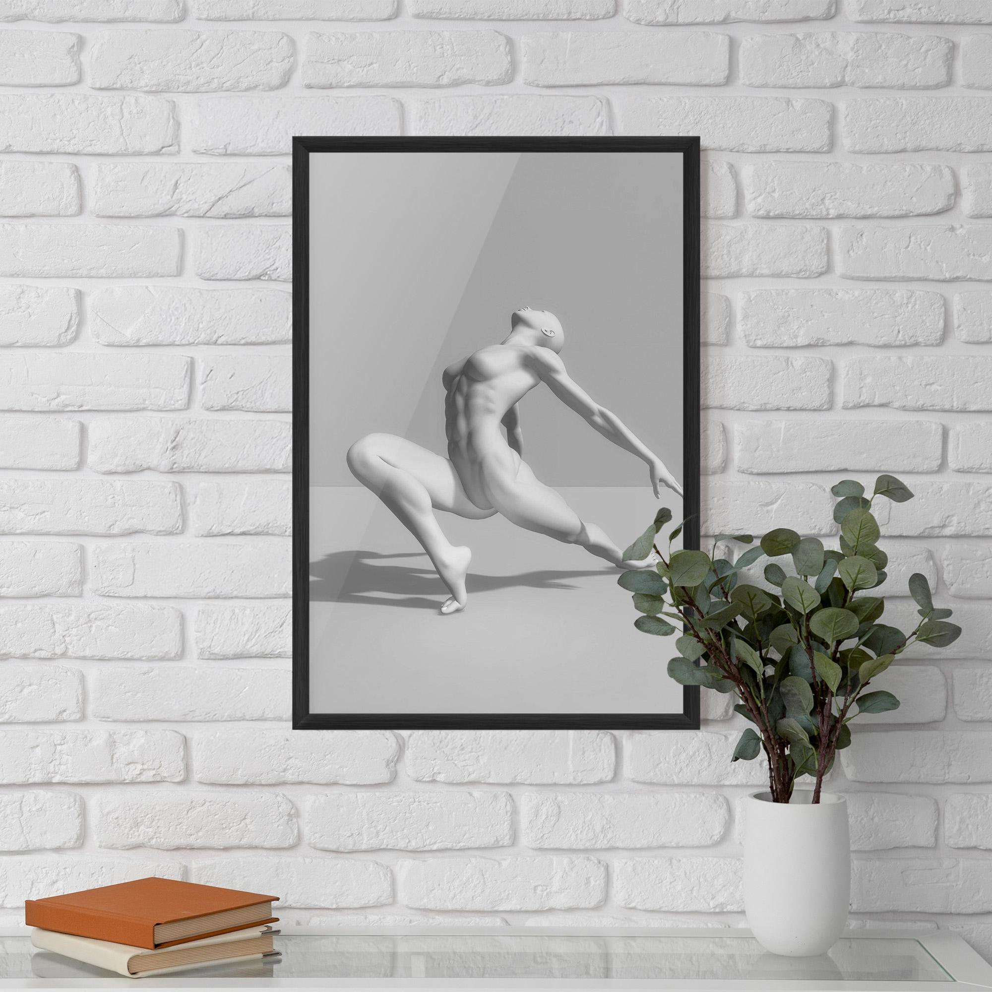Gerahmte Poster 3d Ballet Pose mockup 5