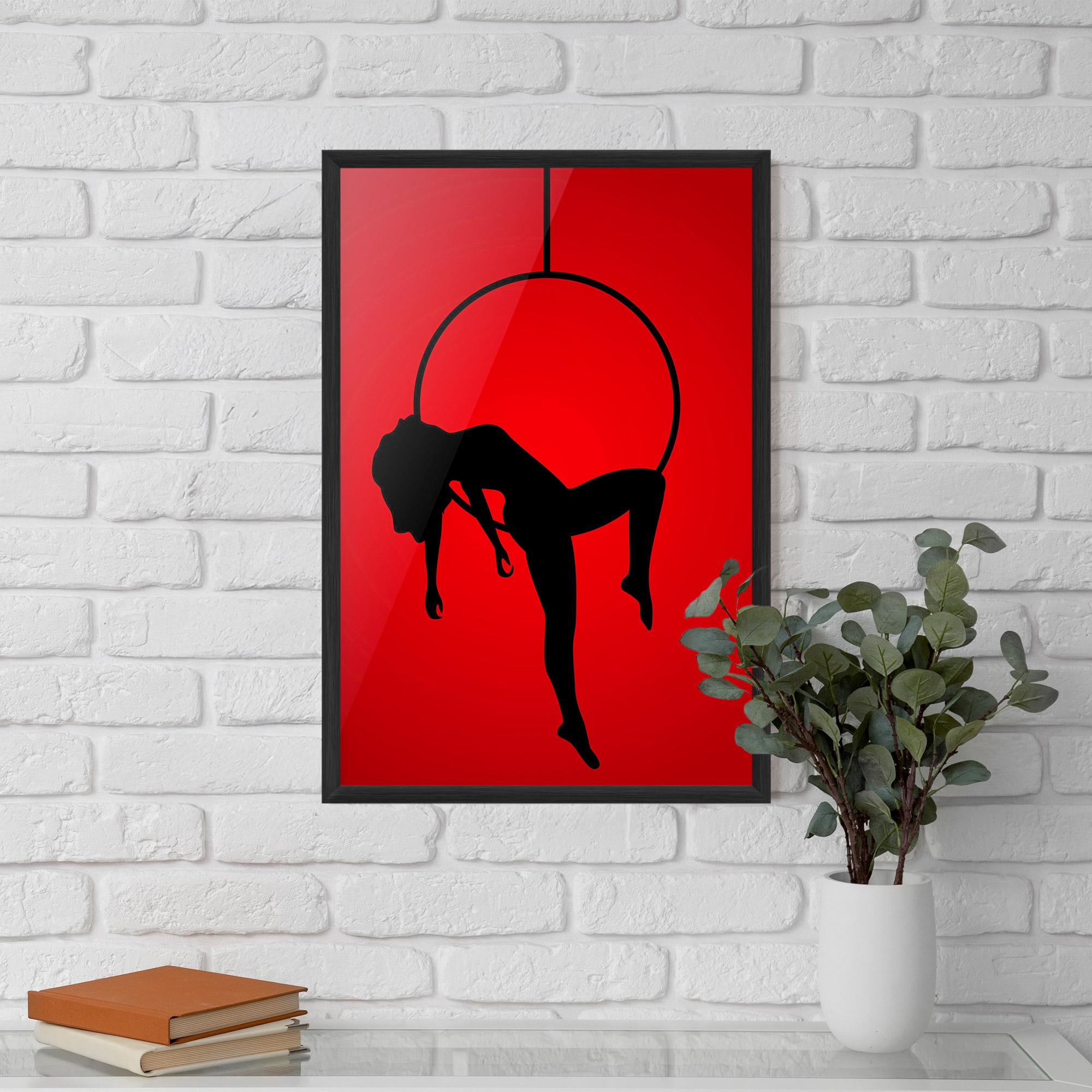 Gerahmte Poster Dancer Shilouette mockup 5