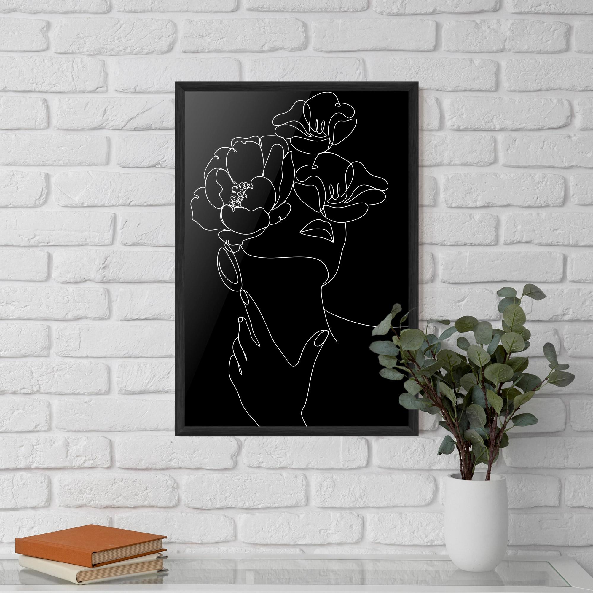 Gerahmte Poster Flower Girl Line mockup 5