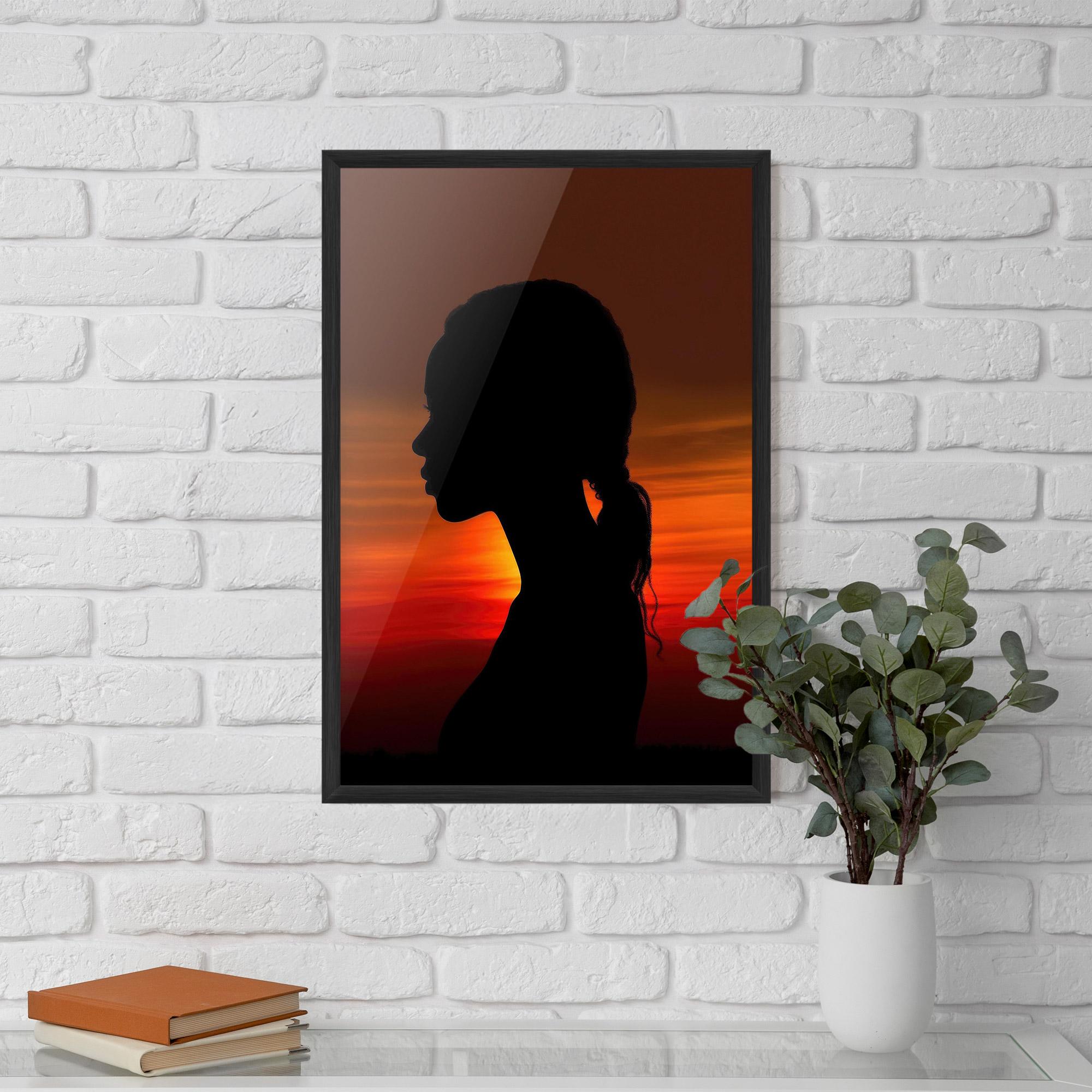 Gerahmte Poster Profile Against Sunset mockup 5
