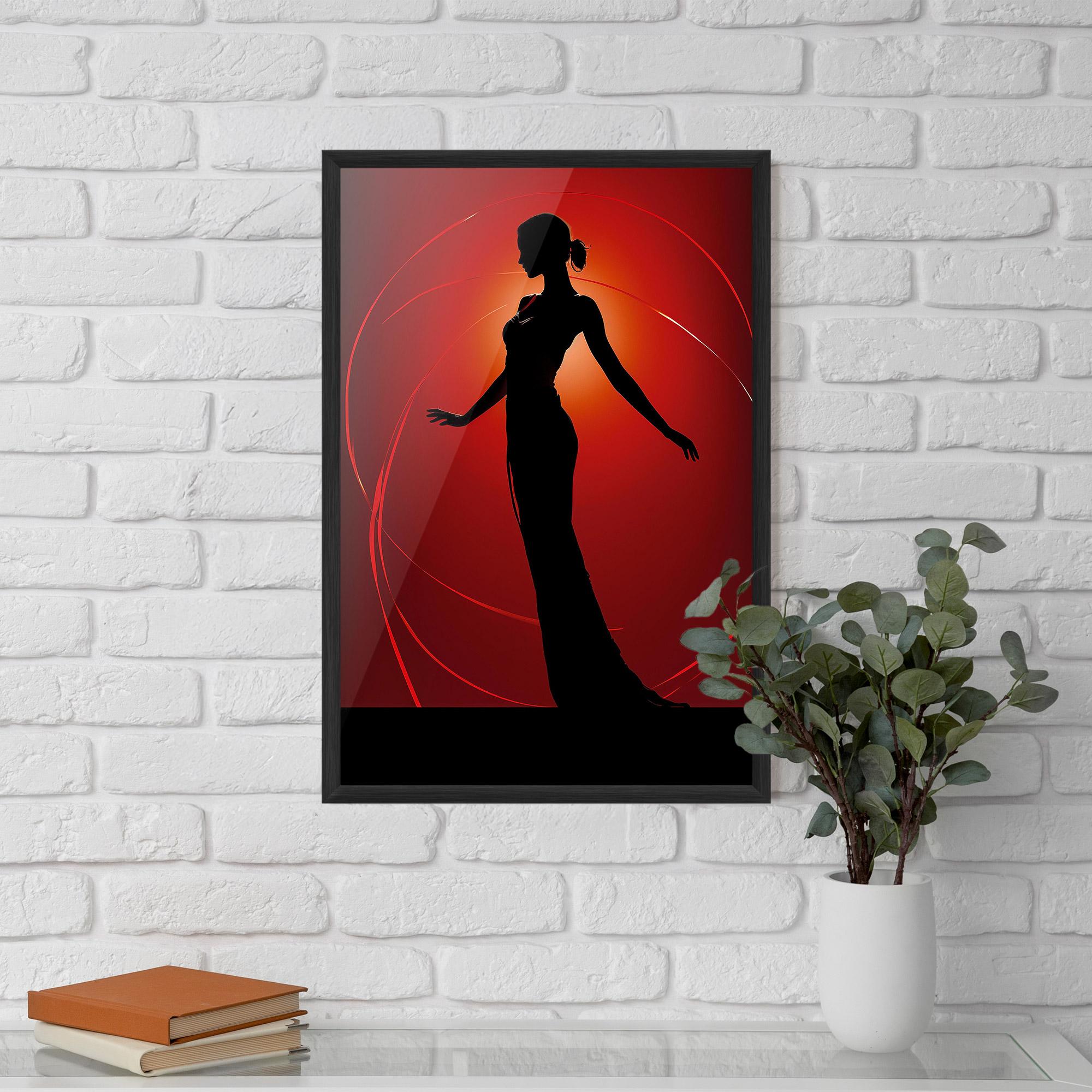 Gerahmte Poster Red Background Girl mockup 5