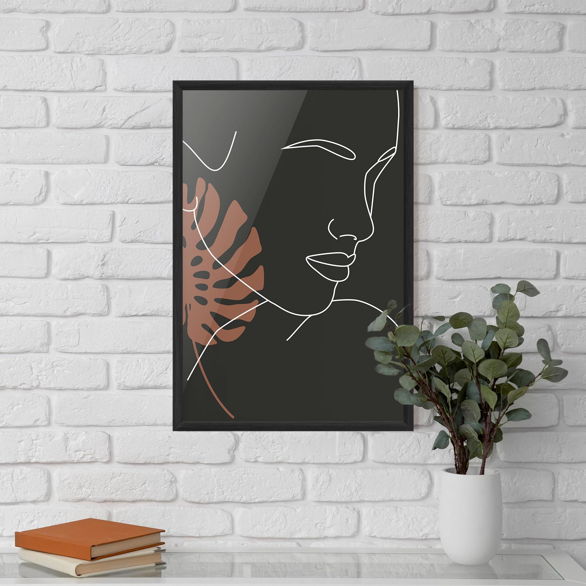 Gerahmte Poster White Line Woman mockup 5