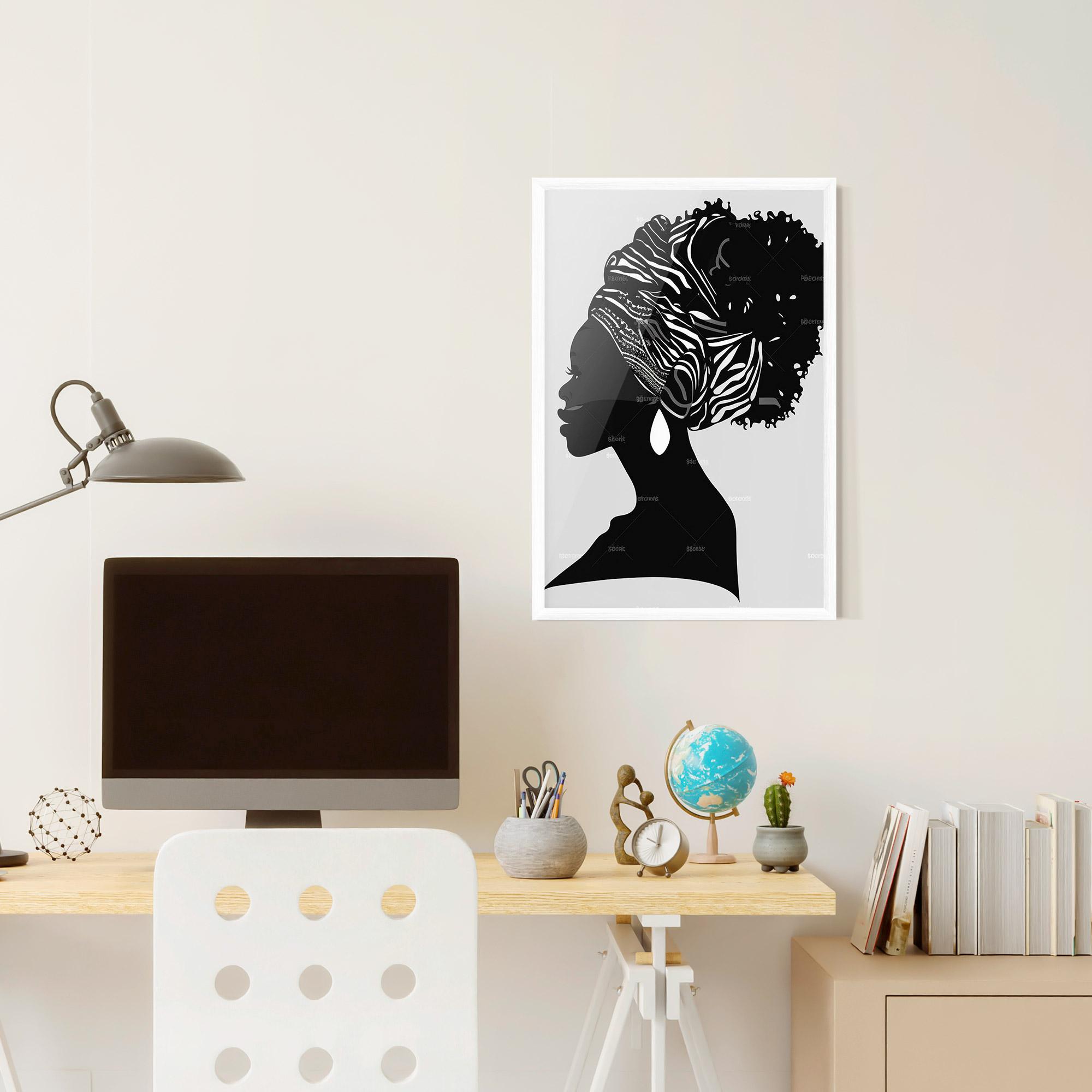 Gerahmte Poster Black Woman Silhouette mockup 6