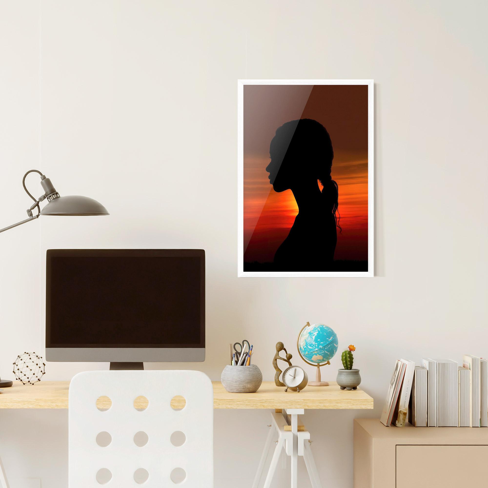 Gerahmte Poster Profile Against Sunset mockup 6