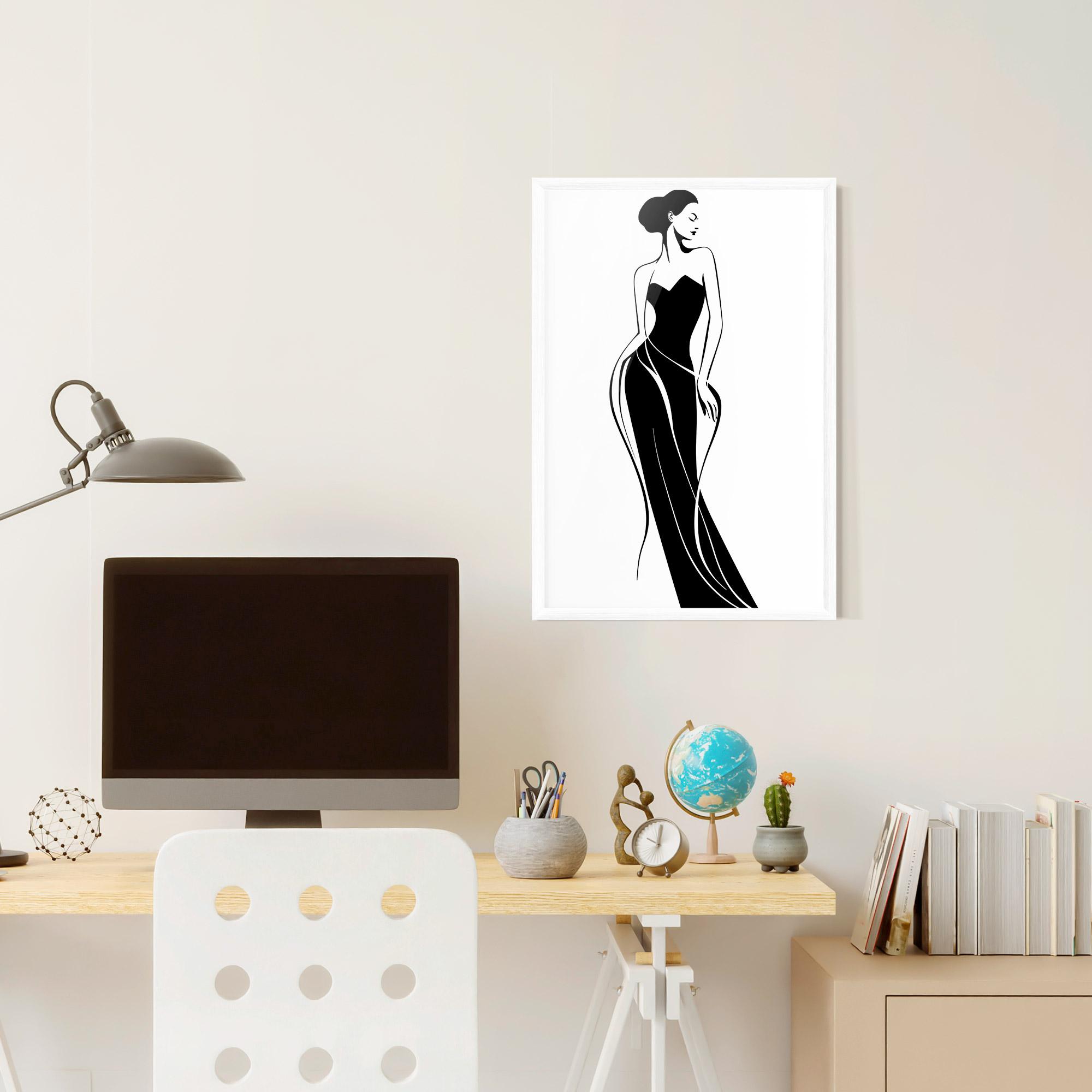 Gerahmte Poster Woman Shape Line mockup 6