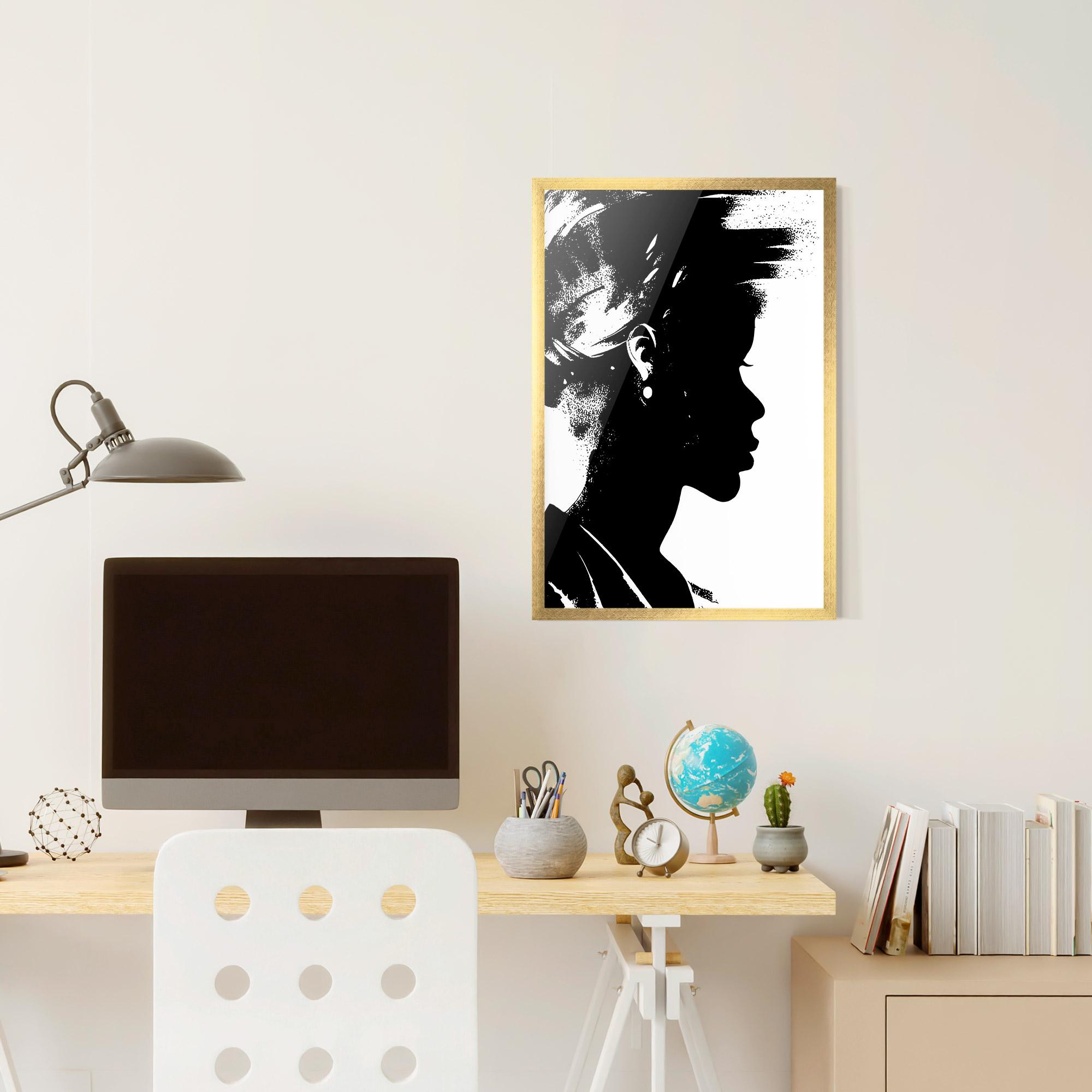 Gerahmte Poster Black Silhouette mockup 6