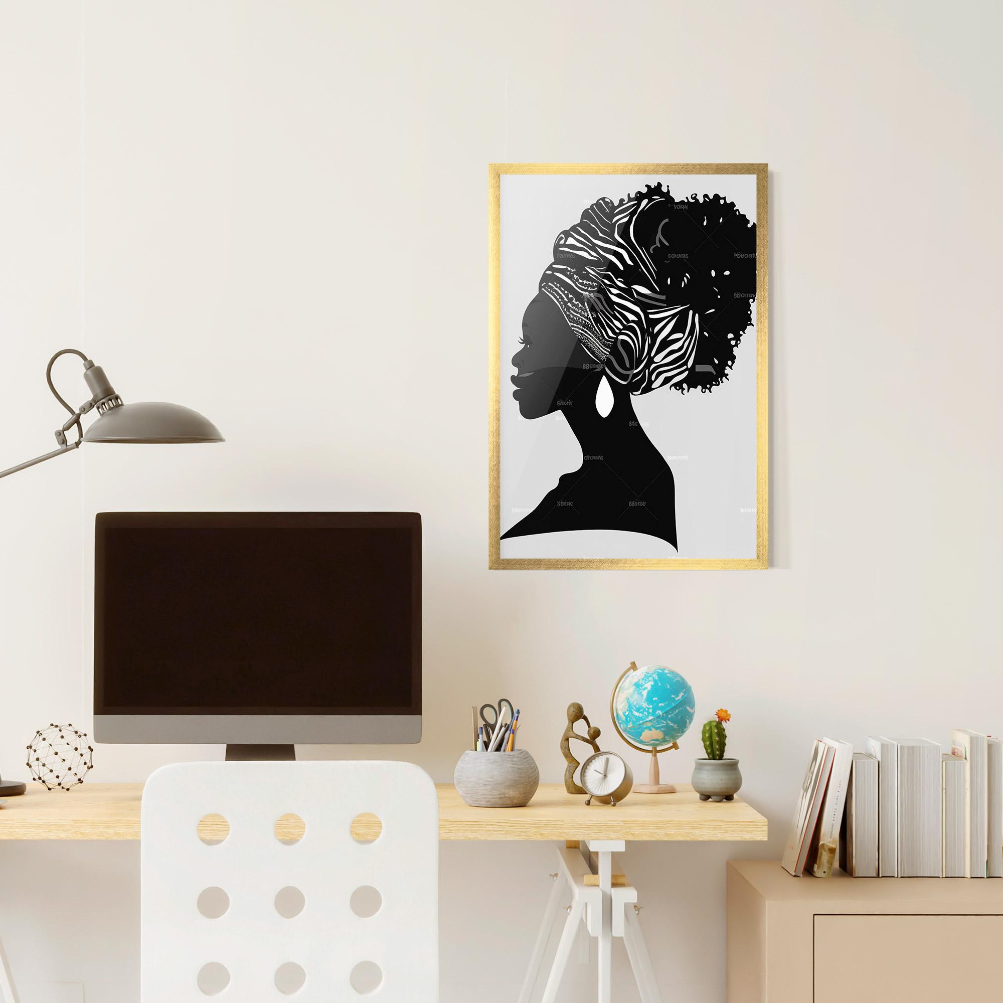 Gerahmte Poster Black Woman Silhouette mockup 6