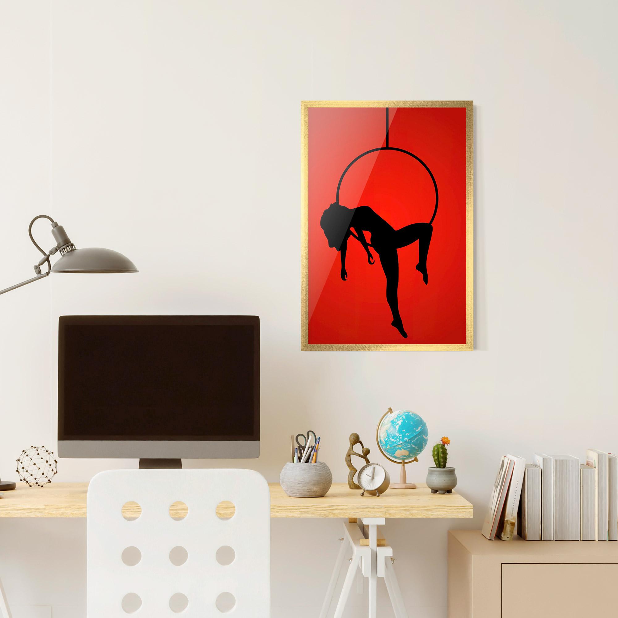 Gerahmte Poster Dancer Shilouette mockup 6