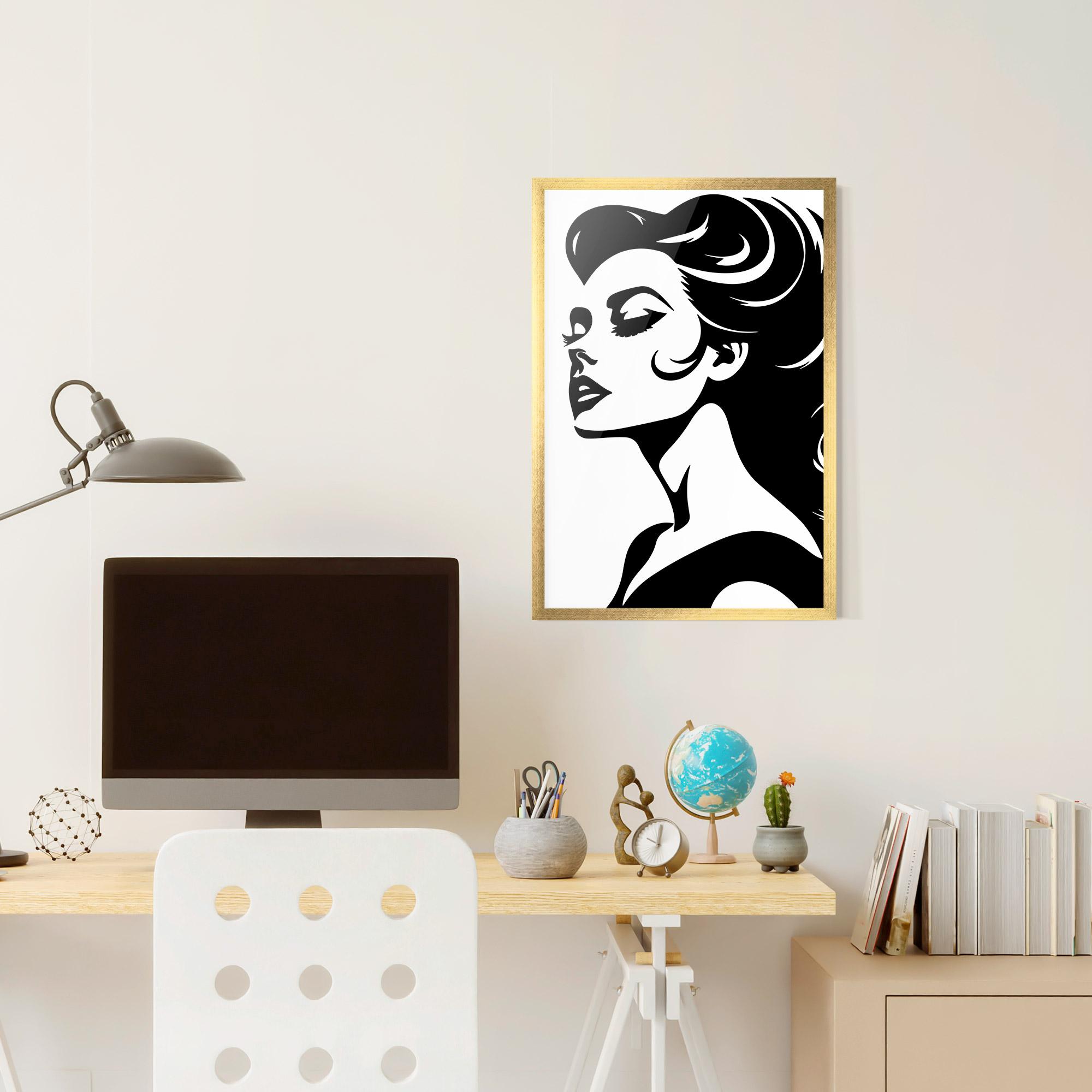 Gerahmte Poster Eyeliner Shilouette mockup 6