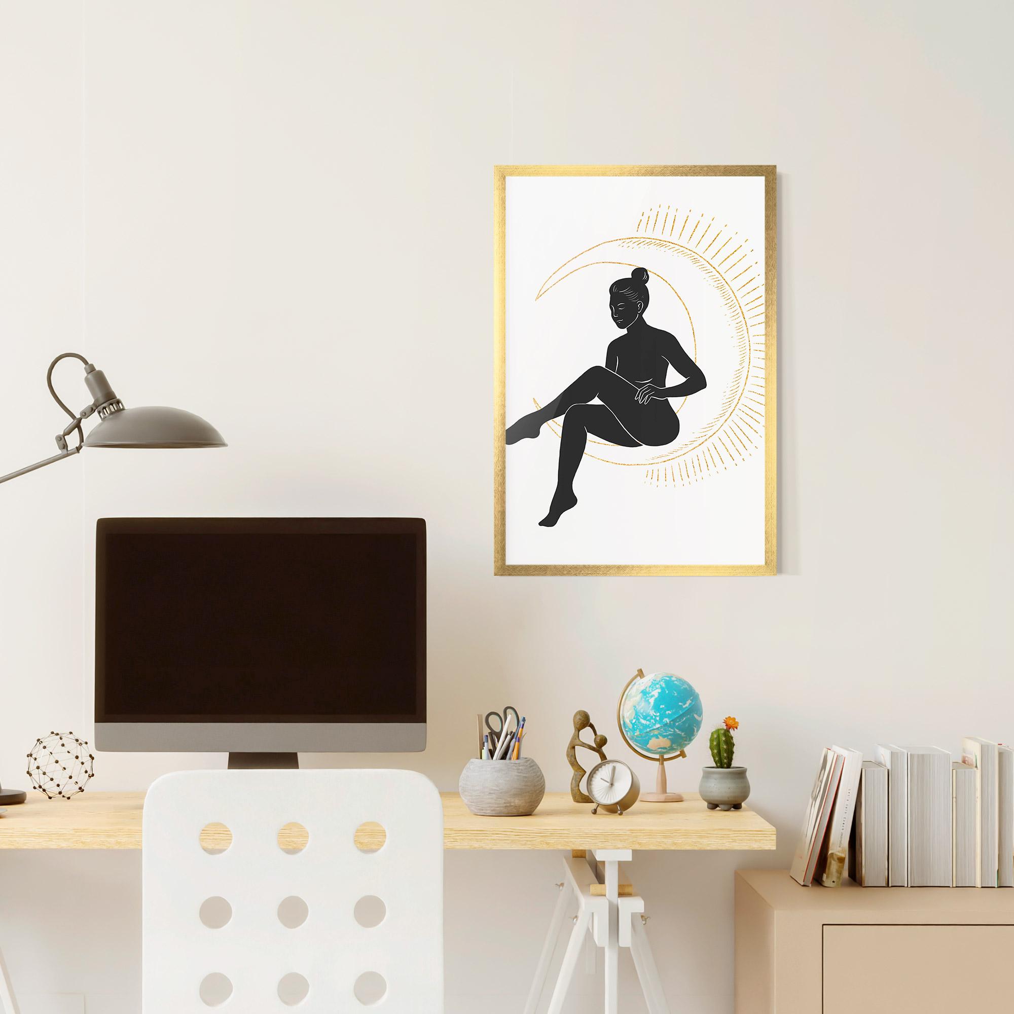 Gerahmte Poster Sitting On The Moon mockup 6