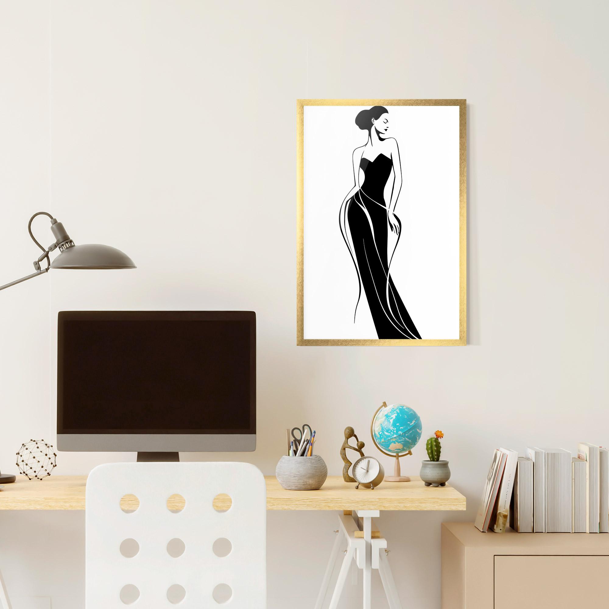 Gerahmte Poster Woman Shape Line mockup 6