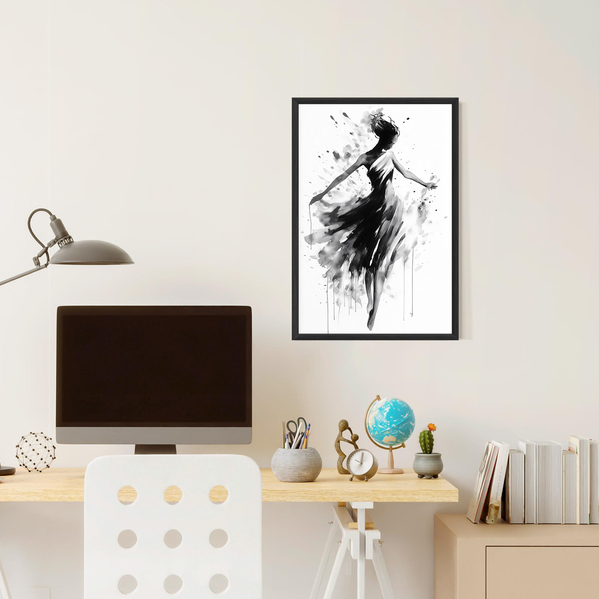 Gerahmte Poster Beautiful Dancing Woman mockup 6