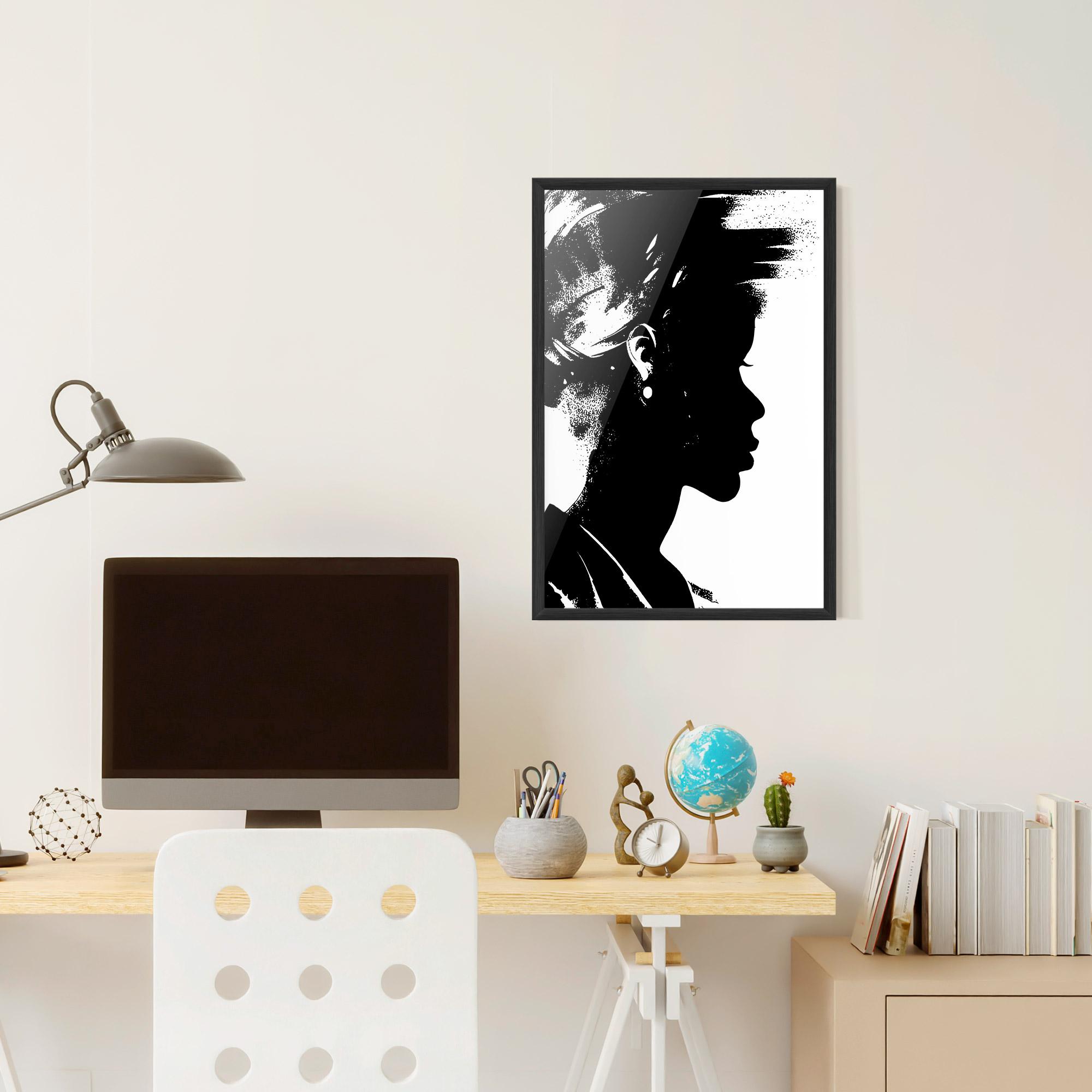 Gerahmte Poster Black Silhouette mockup 6