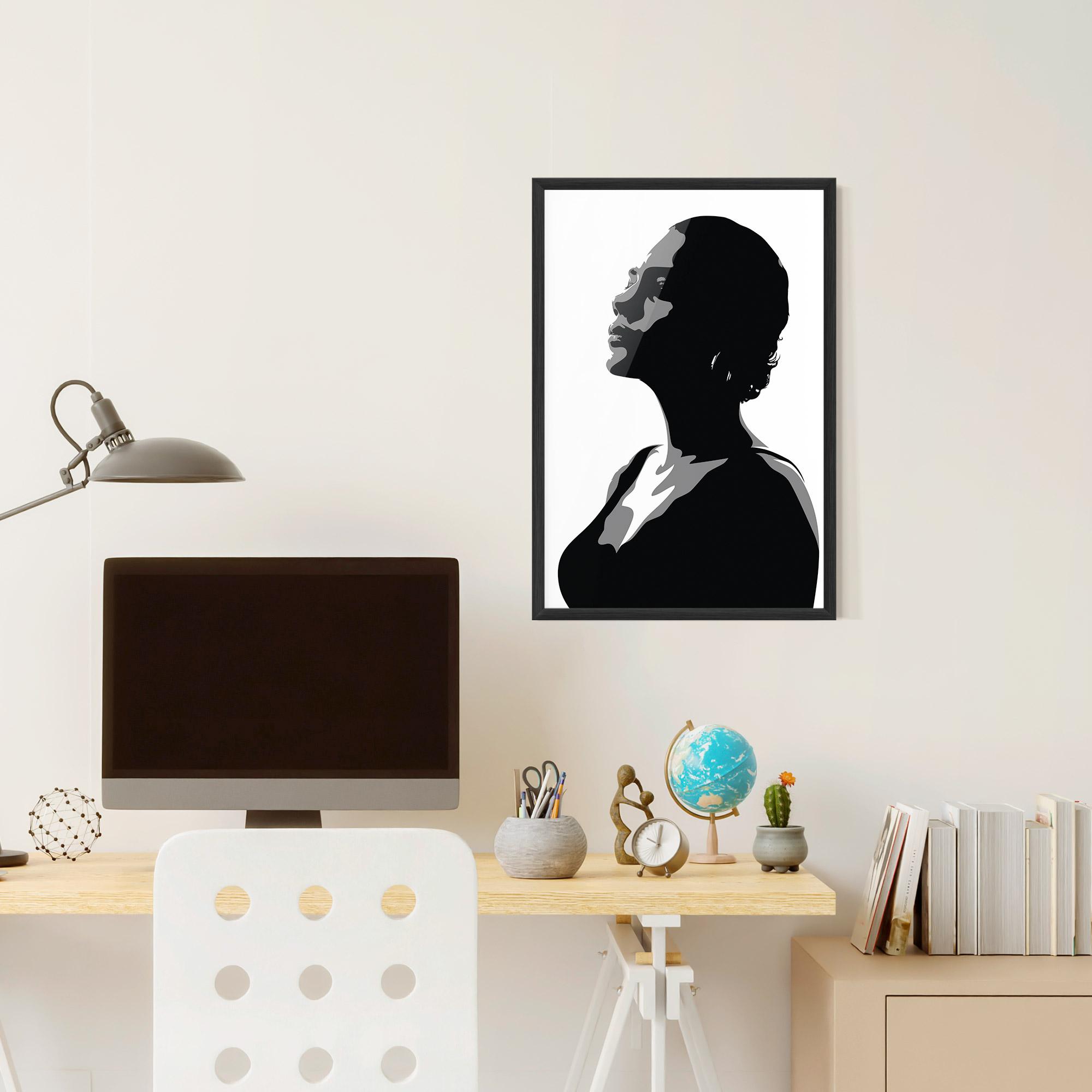Gerahmte Poster Black Woman Shilouette mockup 6