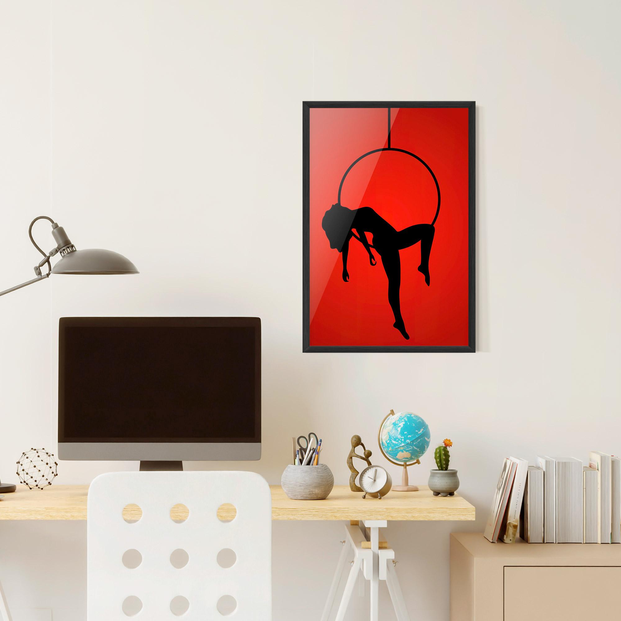 Gerahmte Poster Dancer Shilouette mockup 6