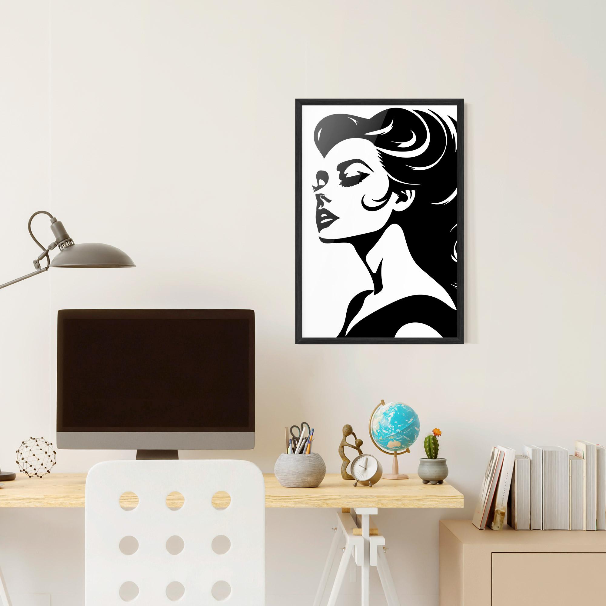 Gerahmte Poster Eyeliner Shilouette mockup 6