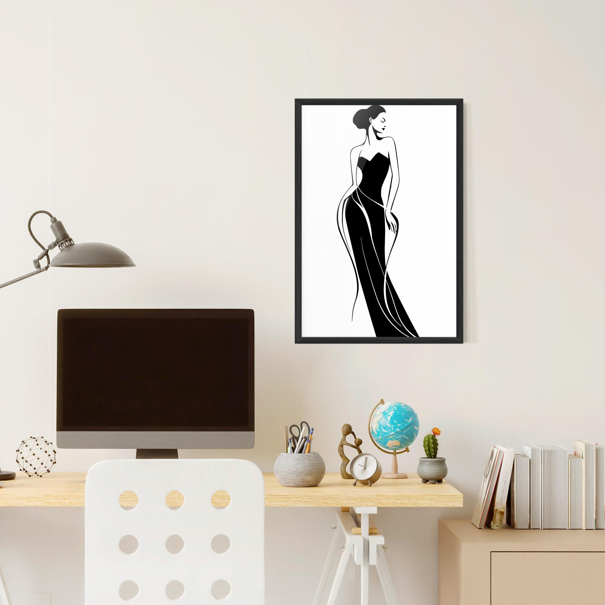 Gerahmte Poster Woman Shape Line mockup 6