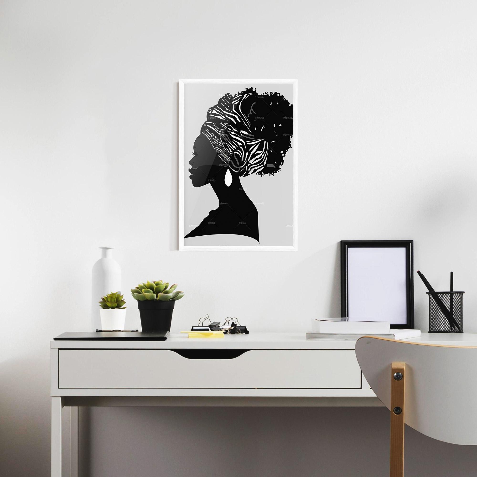 Gerahmte Poster Black Woman Silhouette mockup 7