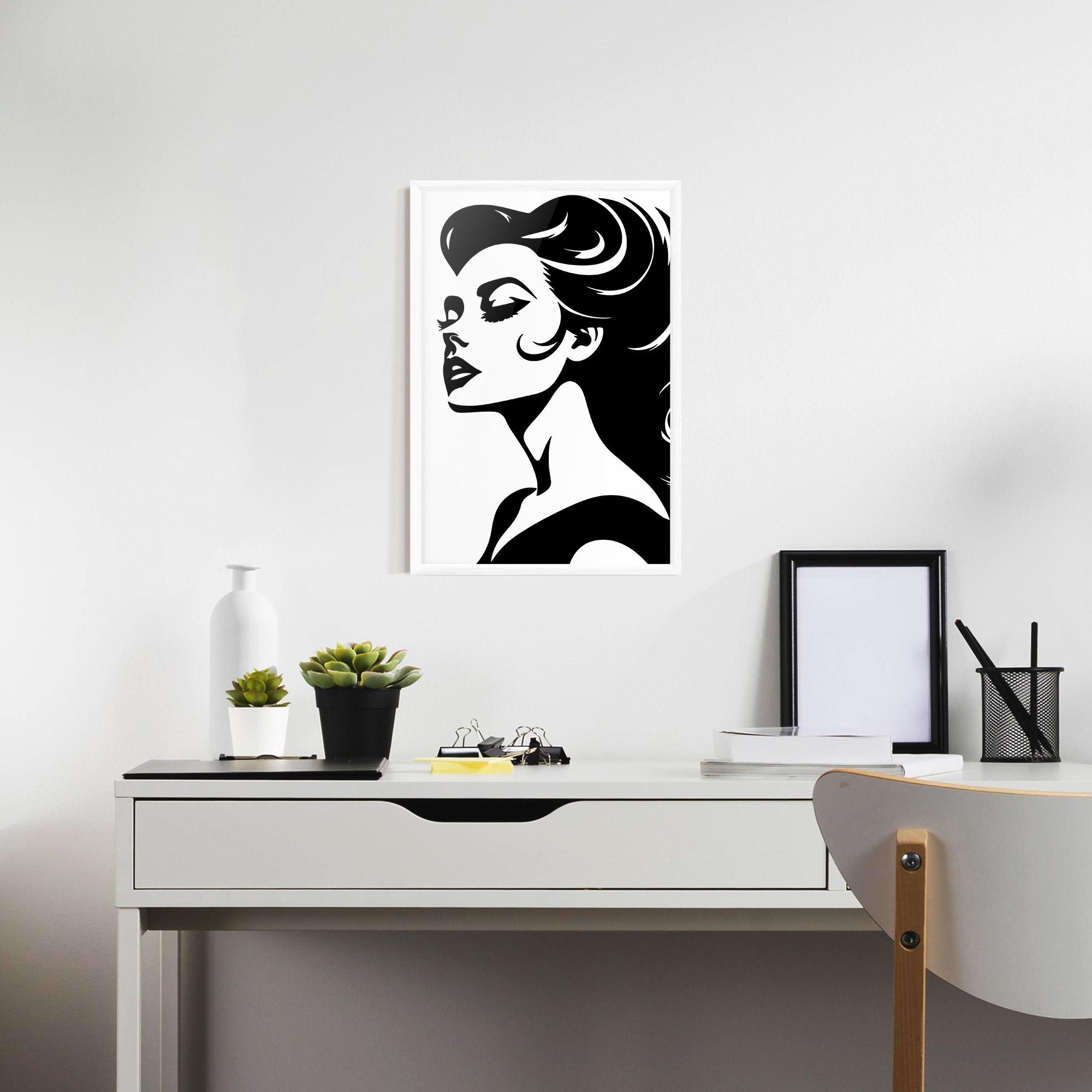 Gerahmte Poster Eyeliner Shilouette mockup 7