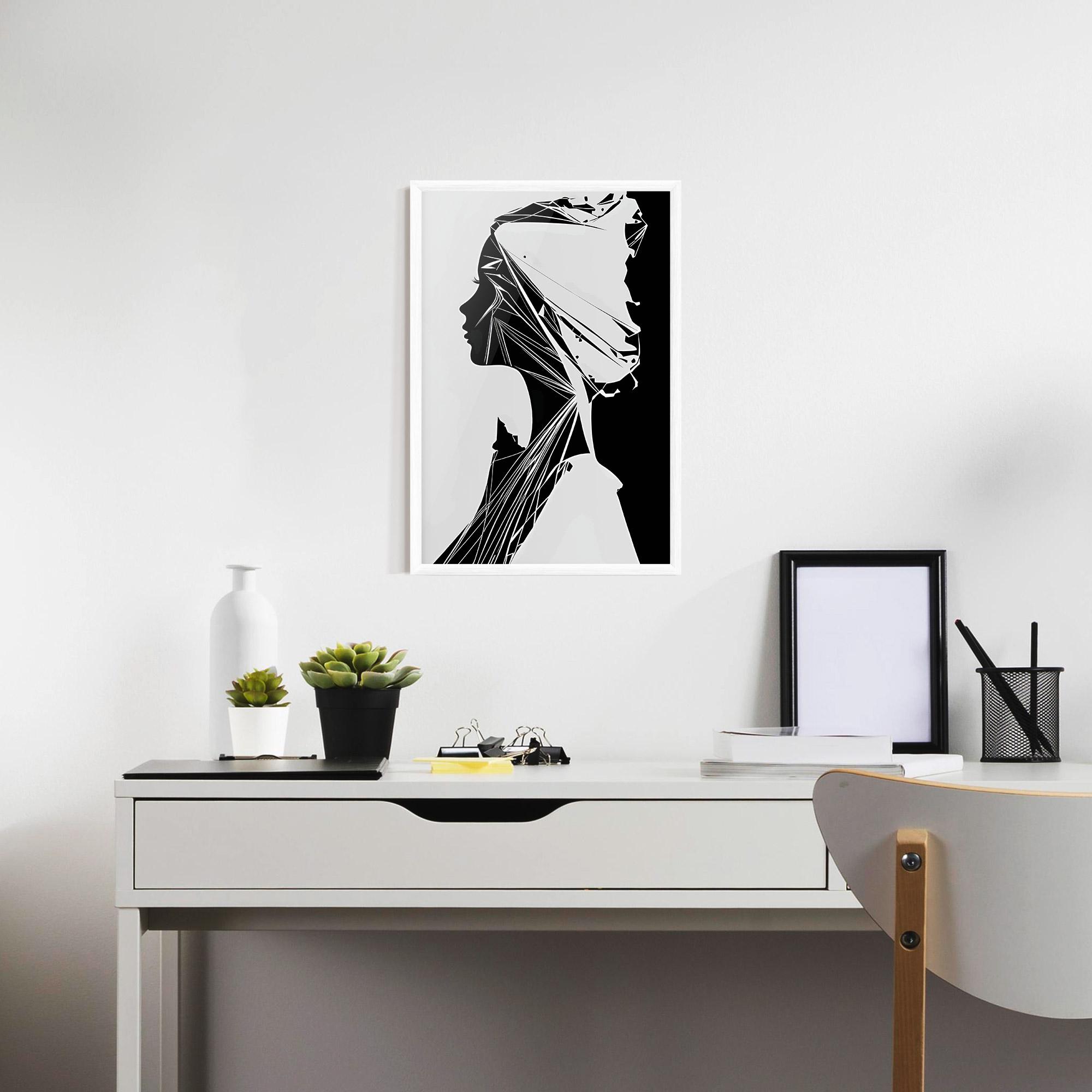 Gerahmte Poster Girl Shilouette Art mockup 7